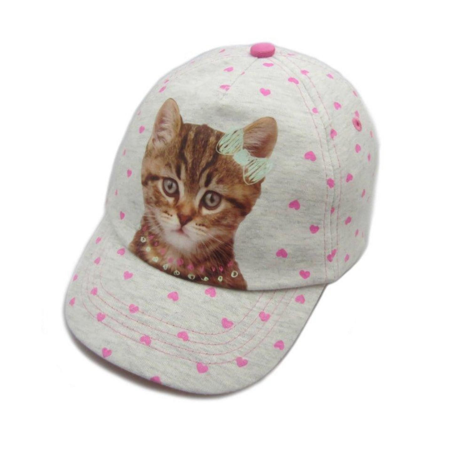 Baseball Cap Basecap Kinder Snapback Sonnenhut Tier Katzengrau 54cm 6-8 Jahre
