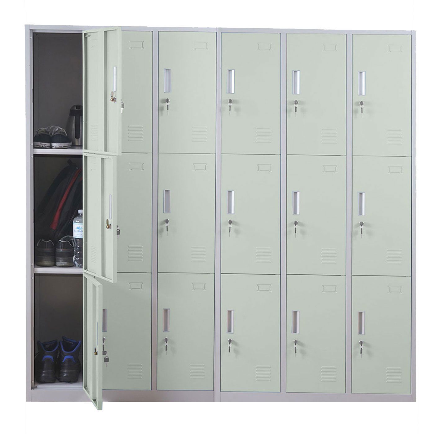 MCW Mehrzweckschrank Preston T829-18 Drehriegelschloss inkl. 2 Schlüssel, Lüftungsschlitze, Etikettenhalter