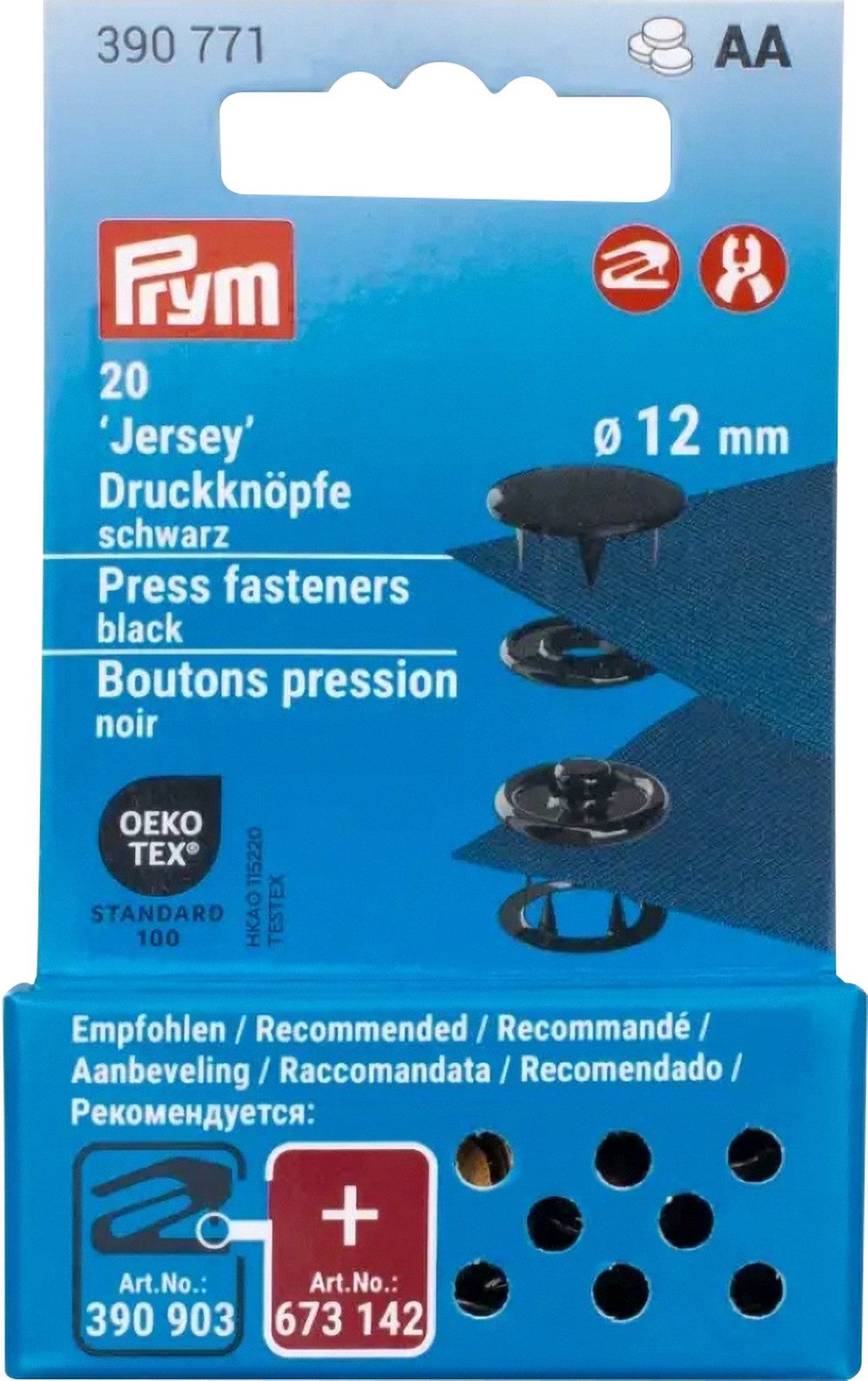 Prym Druckknopf Prym Druckknöpfe Jersey, 12 mm, 20 Stück