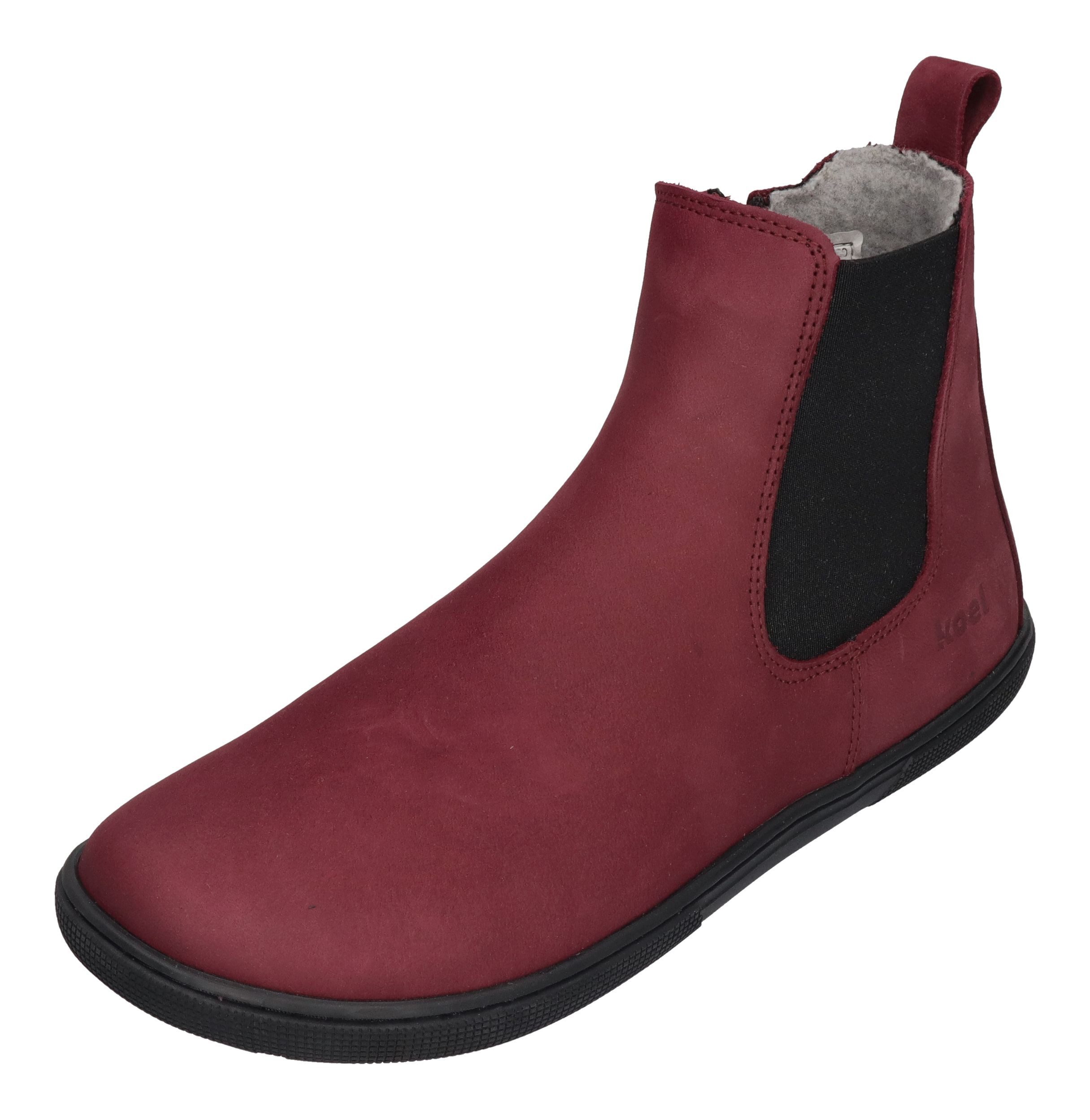 KOEL FILAS MERINO Barfußschuh bordo