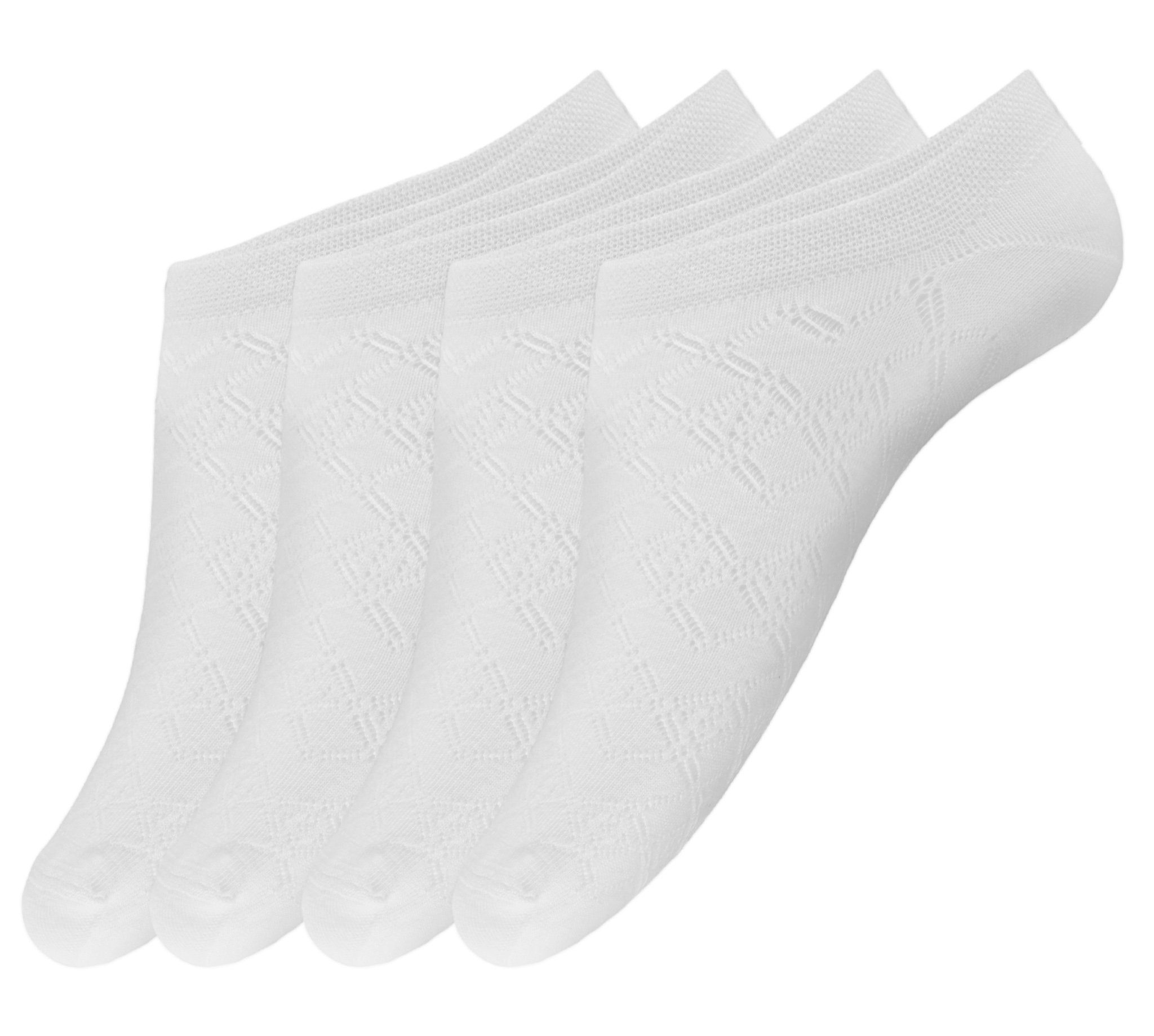 Sneakersocken 4 Paar rutschfeste Sneaker Socken für Damen Footies Füßlinge