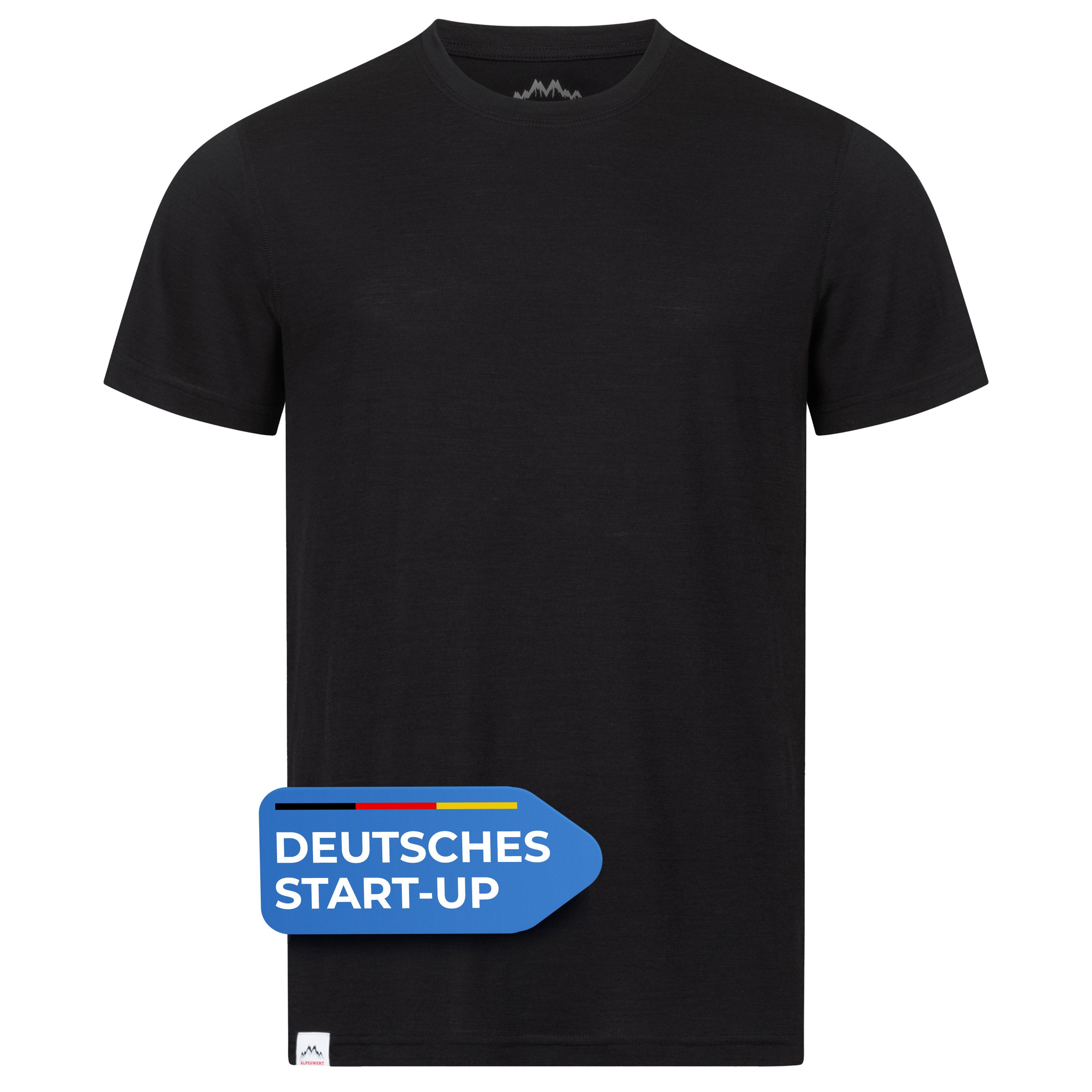 Alpenwert T-Shirt Herren Merino T-Shirt - mulesingfreie Wolle - hergestellt günstig online kaufen