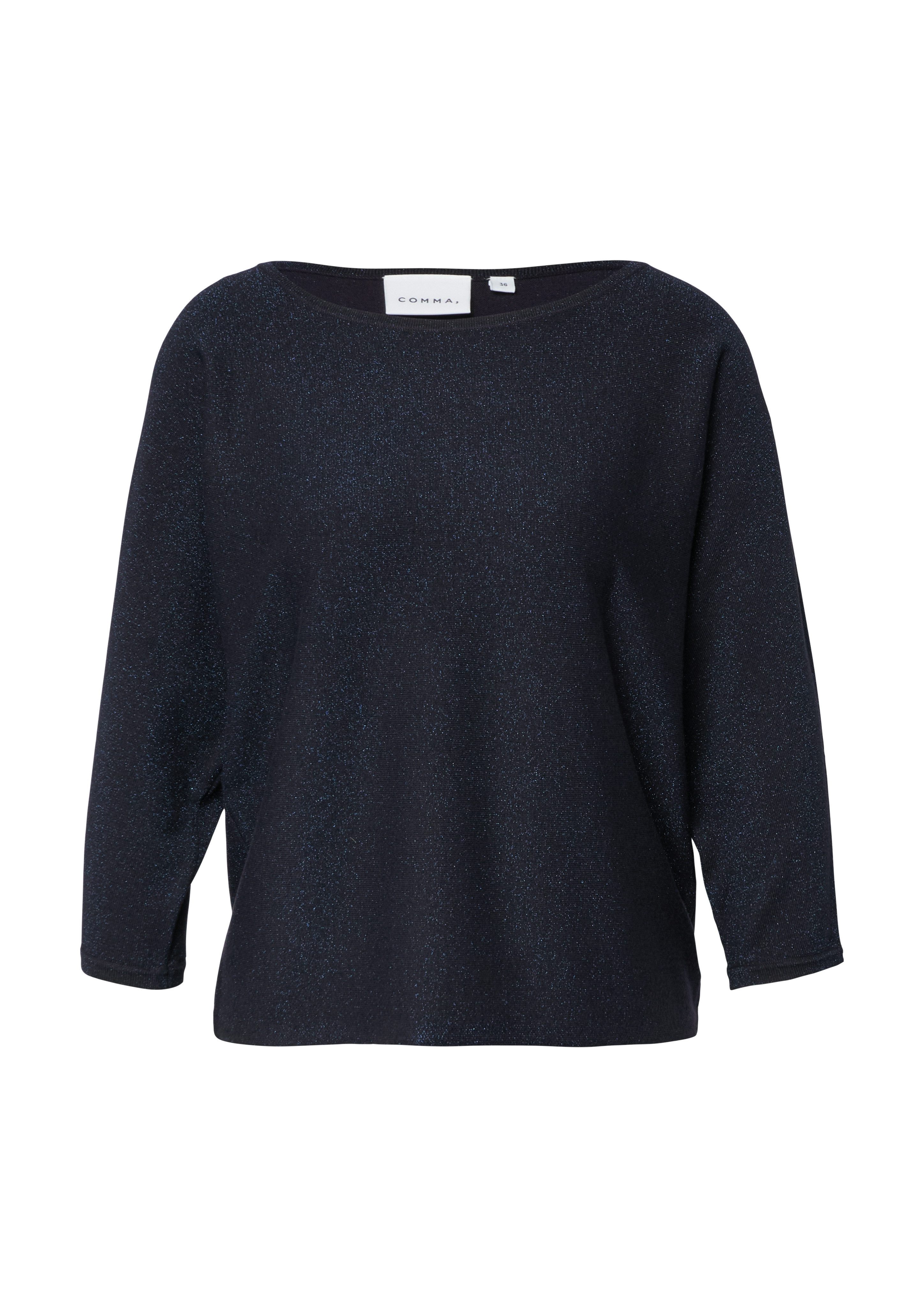 comma 3/4 Arm-Pullover mit Glitzer-Details