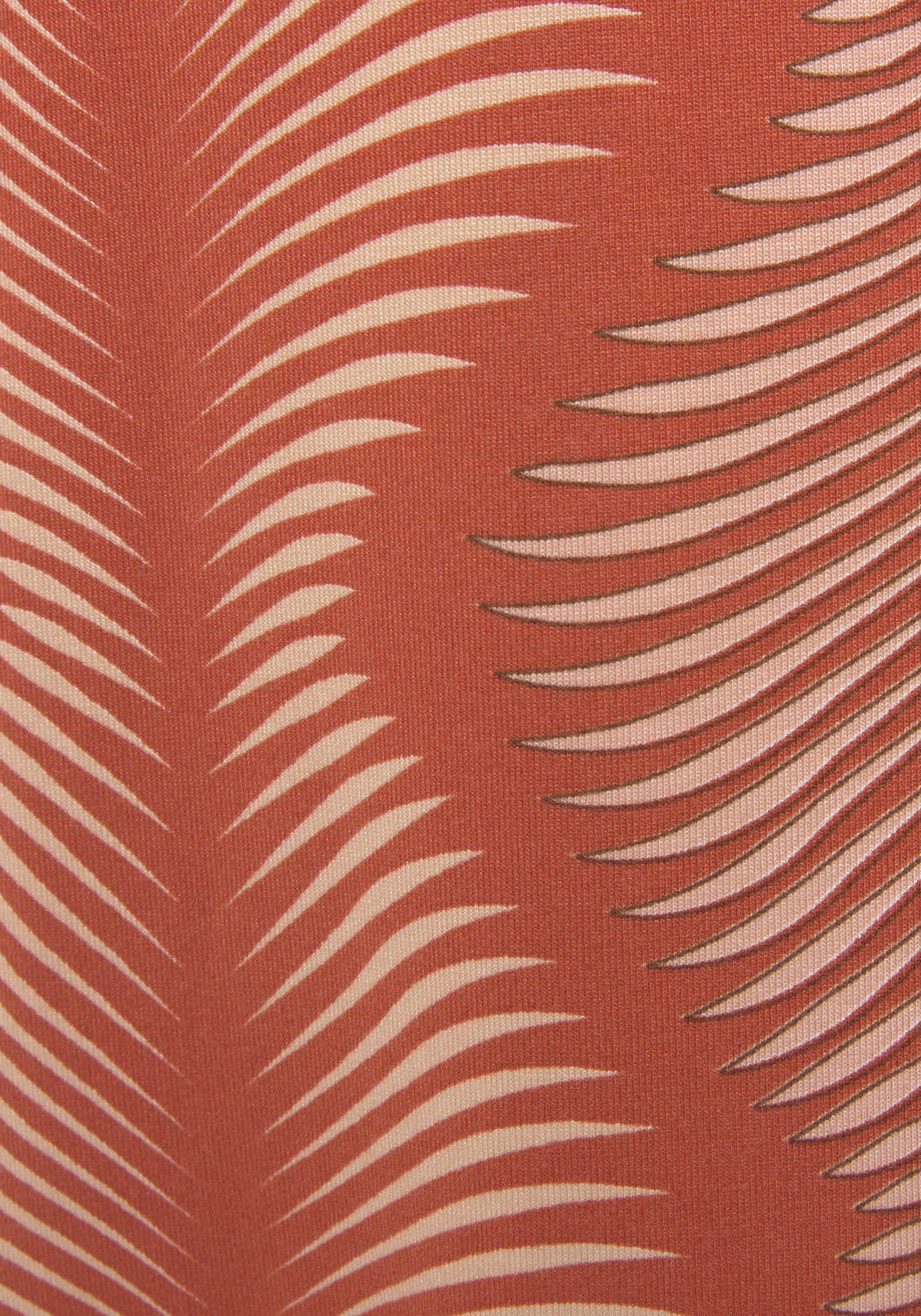 LASCANA Kimono, Kurzform, Single-Jersey, Allover-Druck Terracotta bedruckt graphischen Gürtel, Kimono-Kragen, mit