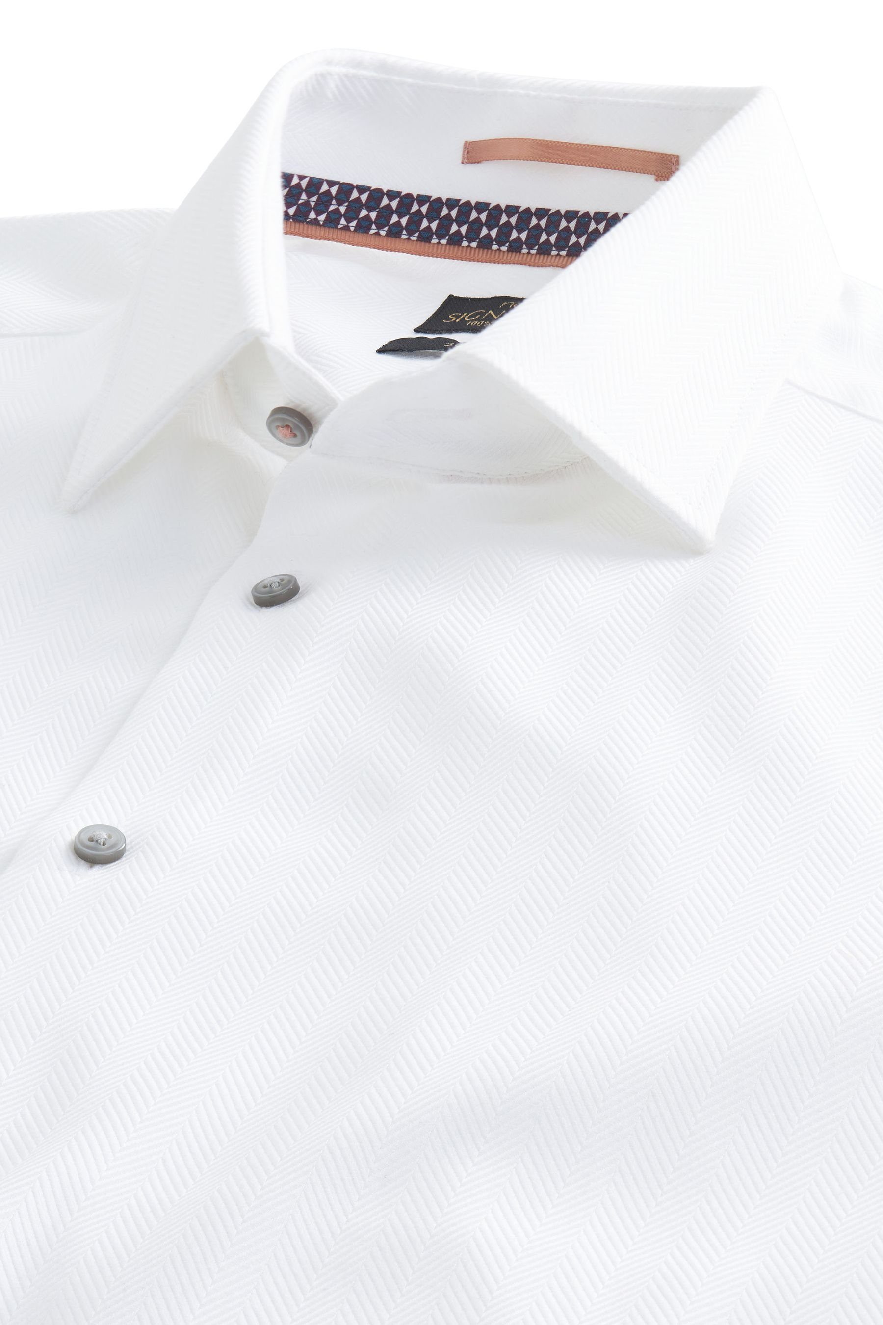 Next Langarmhemd Signature Hemd mit Besatz-Slim Fit (1-tlg)