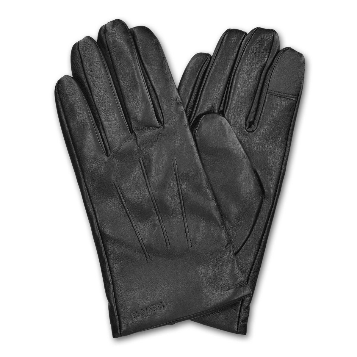 Navaris Lederhandschuhe Touchscreen Handschuhe aus Echtleder für Herren aus Nappa - Lammleder