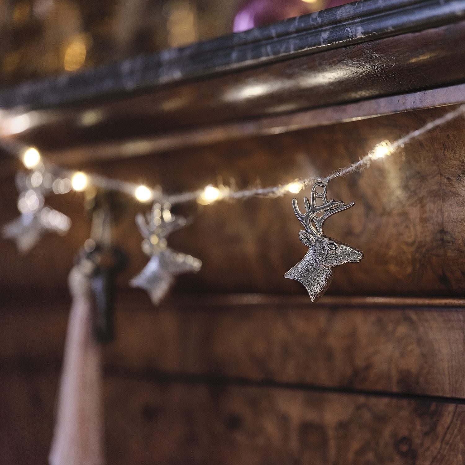 Lights4fun LED-Lichterkette 10er LED-Mikro-Weihnachtslichterkette Rentiere