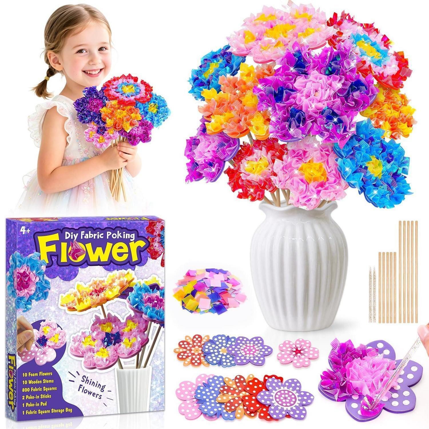 LuxusKollektion Kreativset Blumen Bastelset Kinder Steckblumen Deko