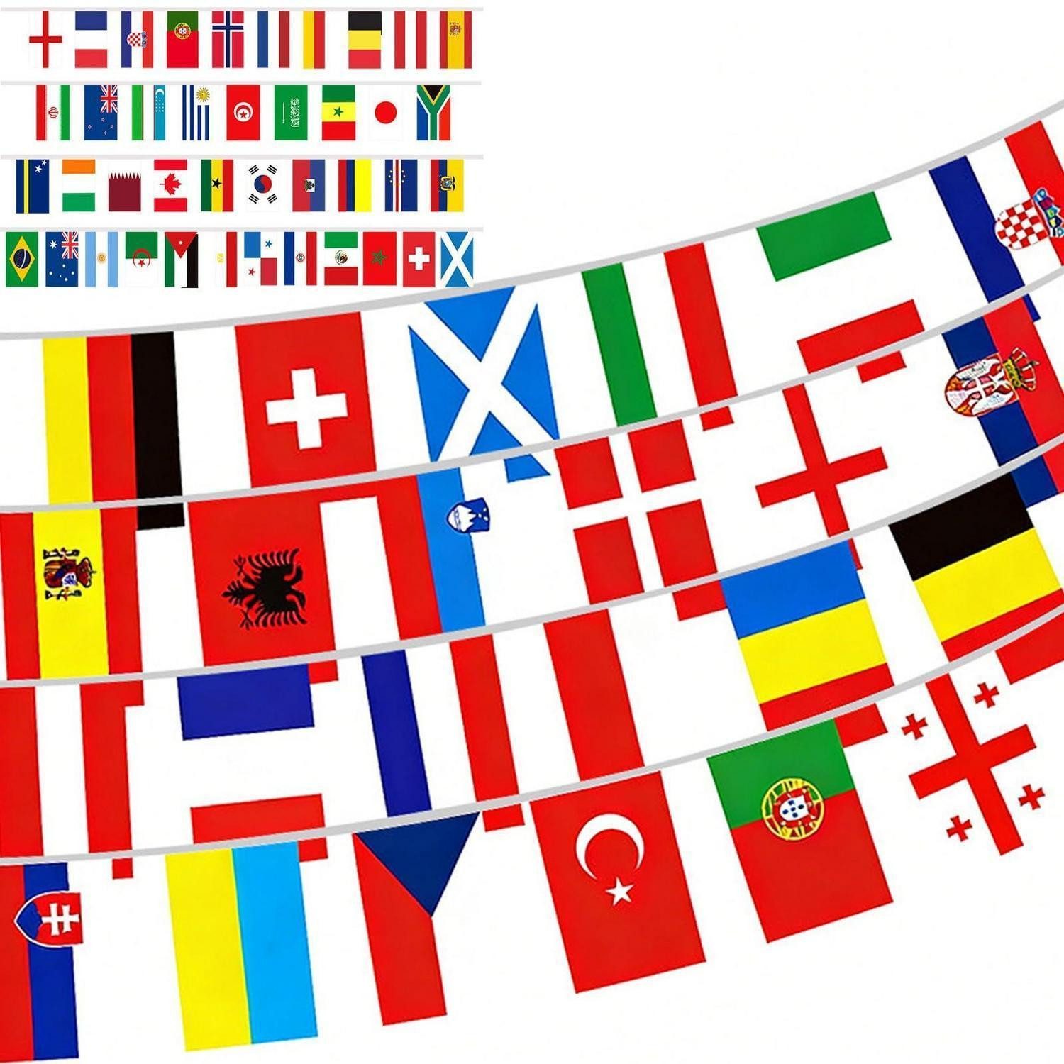LuxusKollektion Flagge Weltflaggen-Girlande 50 Flaggen 13m