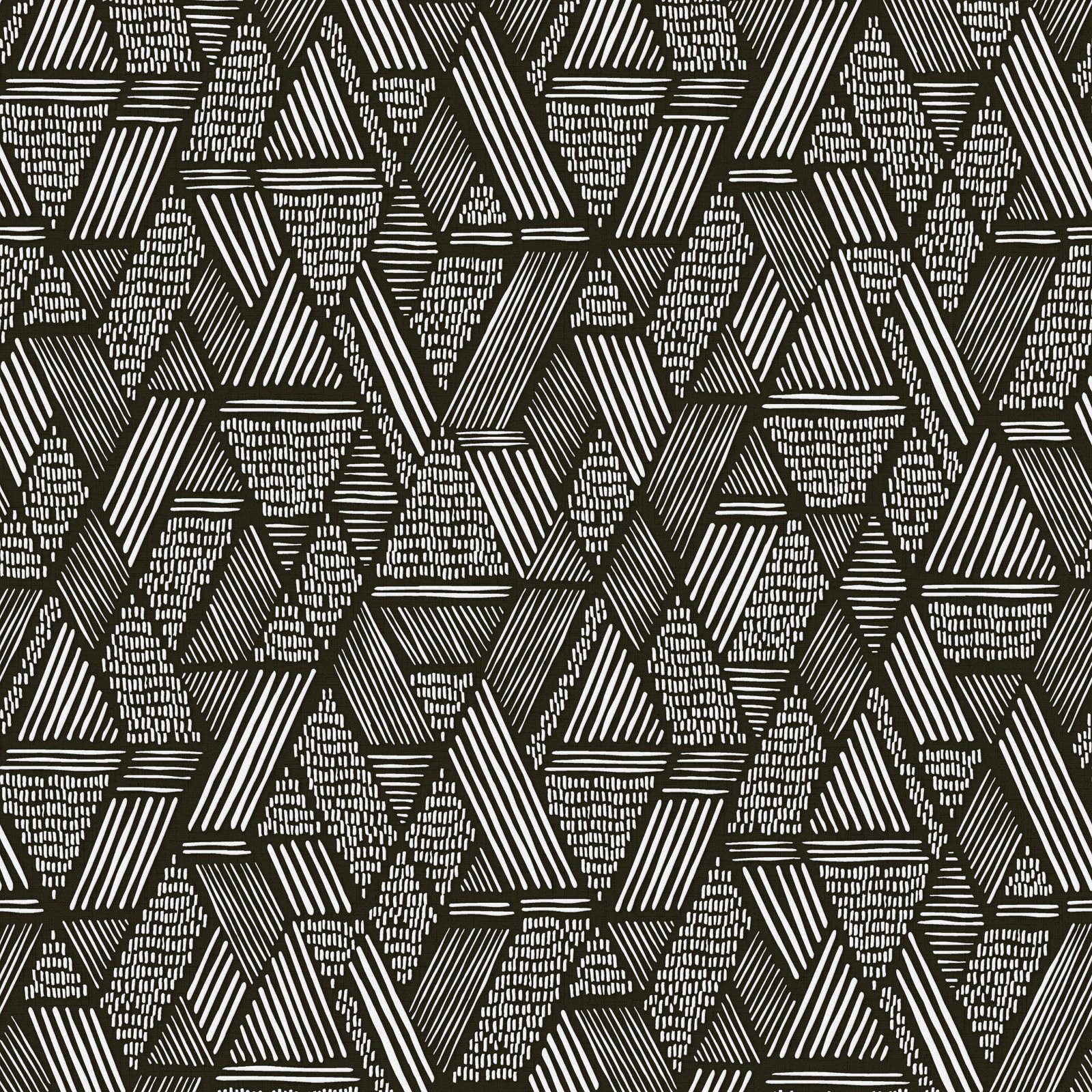 WOW Vliestapete Ethnic stitch Schwarz/Weiß, glatt, FSC® zertifiziert, mit lebhaftem Druck, 10 Meter Длина