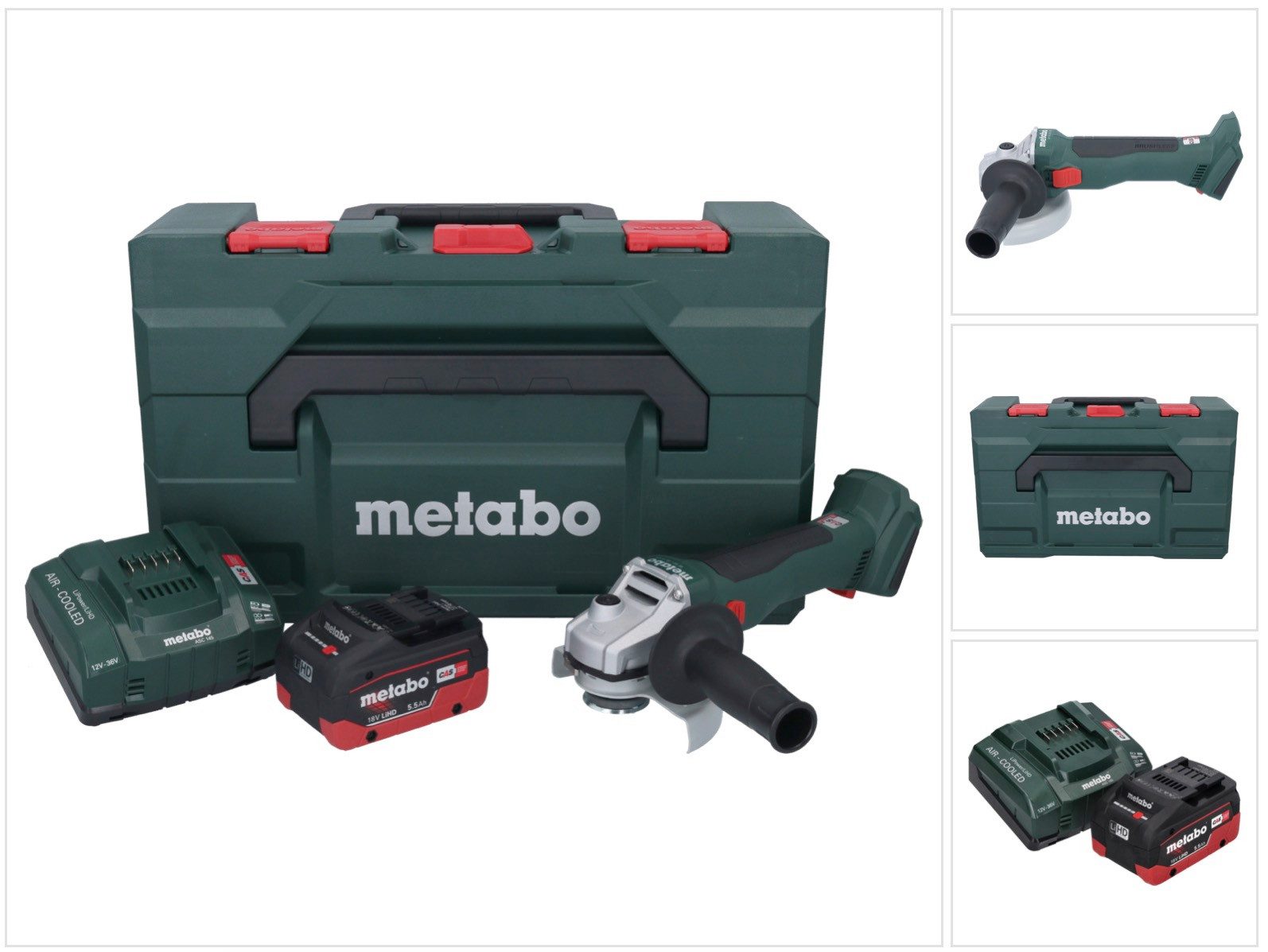 metabo Akku-Winkelschleifer W 18 L BL 9-125 18 V 125 mm Brushless + 1x Akku 5,5 Ah + Ladegerät