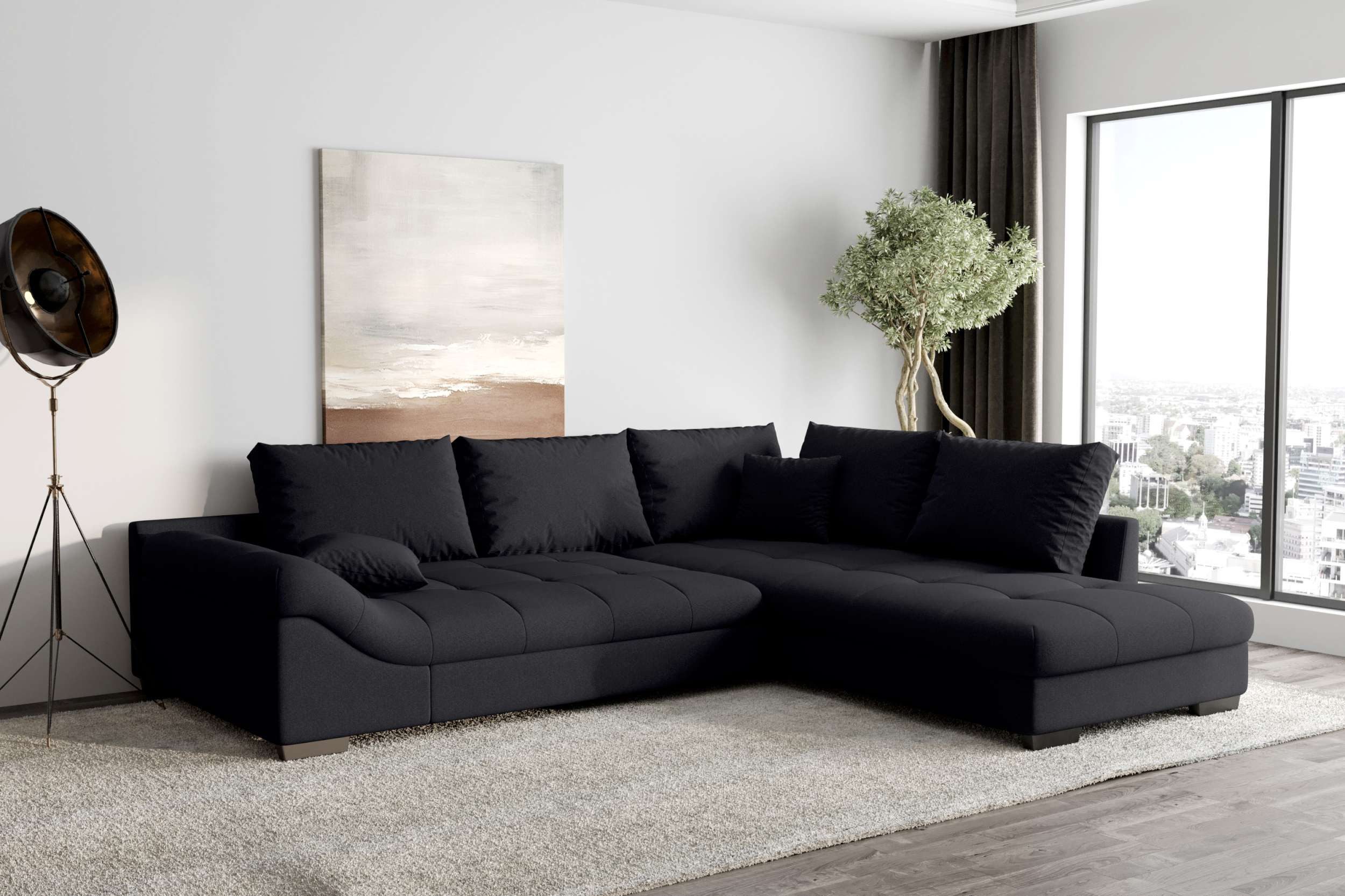 99rooms Ecksofa Terra, Sofa, L-Form, Inkl. 5 Rückenkissen, mit Rundumbezug, Wellenfederung