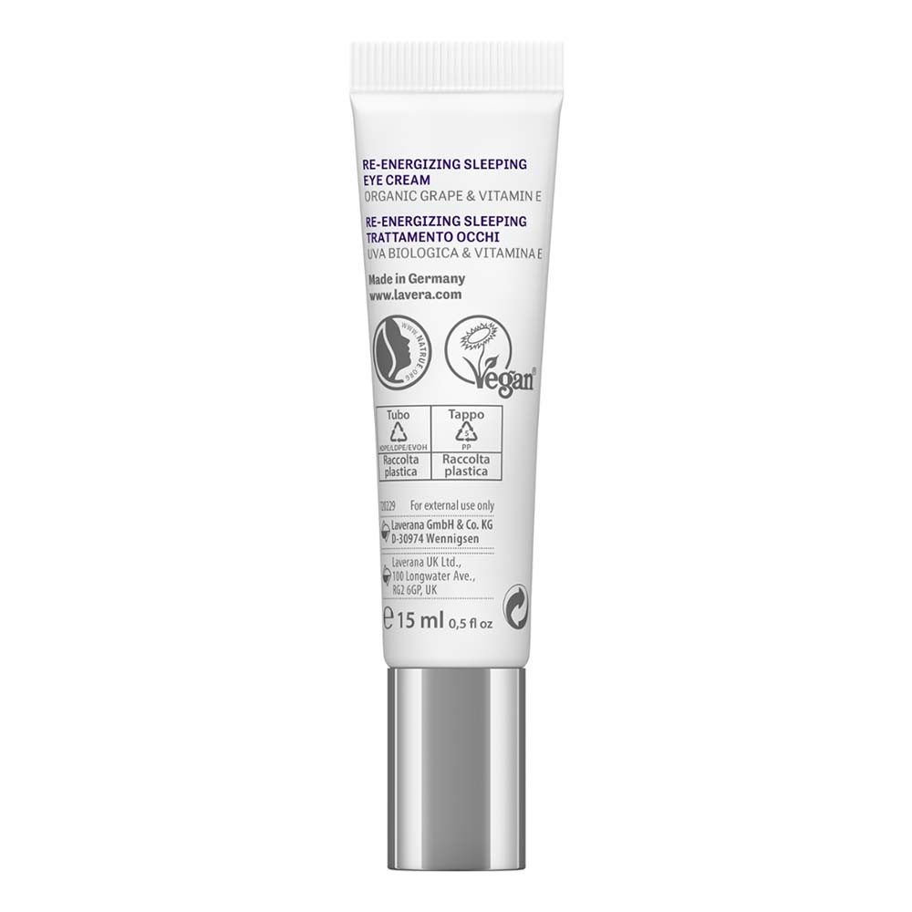 lavera Anti-Aging-Augencreme Re-Energizing - Sleeping Augenpflege Bio-Traube & Vitamin E 15ml