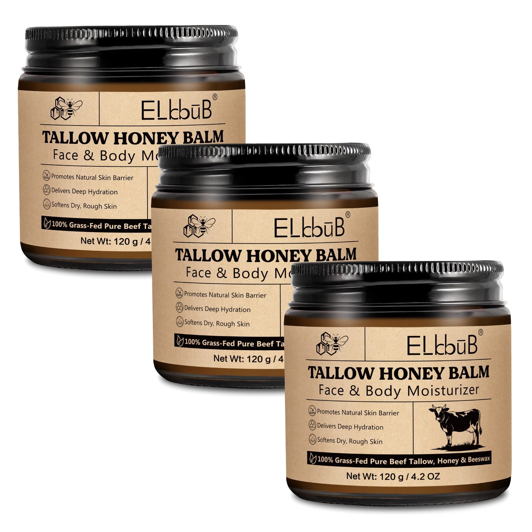 Feuchtigkeitscreme Gesicht Balsam Hautcreme Hautpflegecreme Rindertalg Honig Beef Tallow