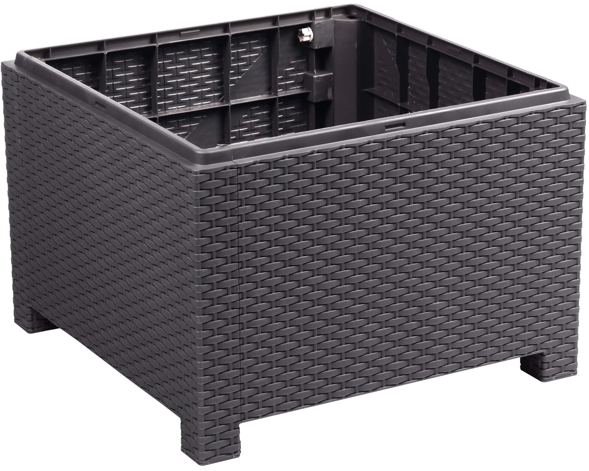ONDIS24 Beistelltisch Gartentisch Artemide, Loungetisch mit Aufbewahrungsbox, mit Staufach, 59 x 59 x45 (H) cm, witterungs- und uvbeständig