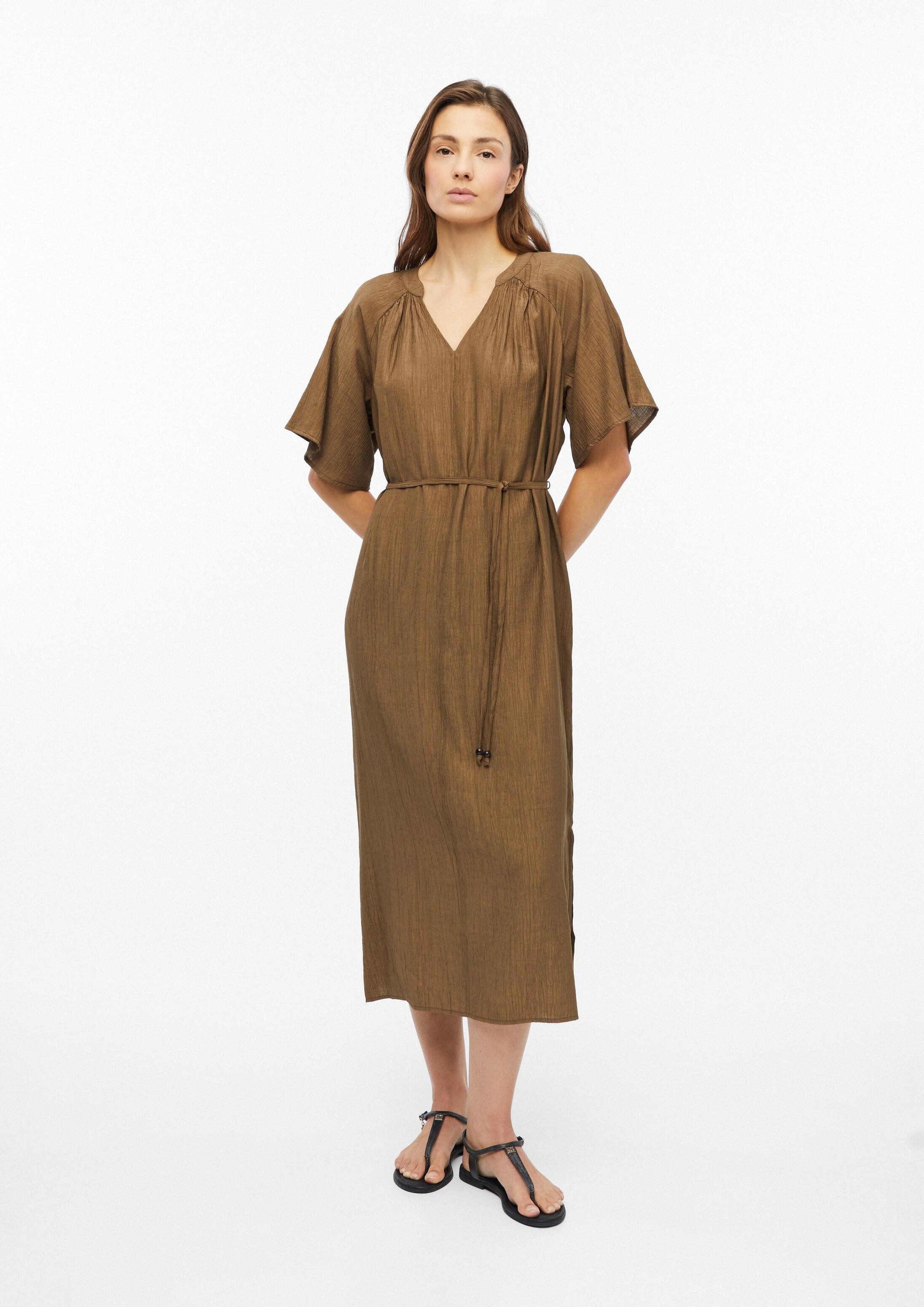 s.Oliver Midikleid Kleid Strukturiertes Viskosemix-Kleid im Relaxed Fit