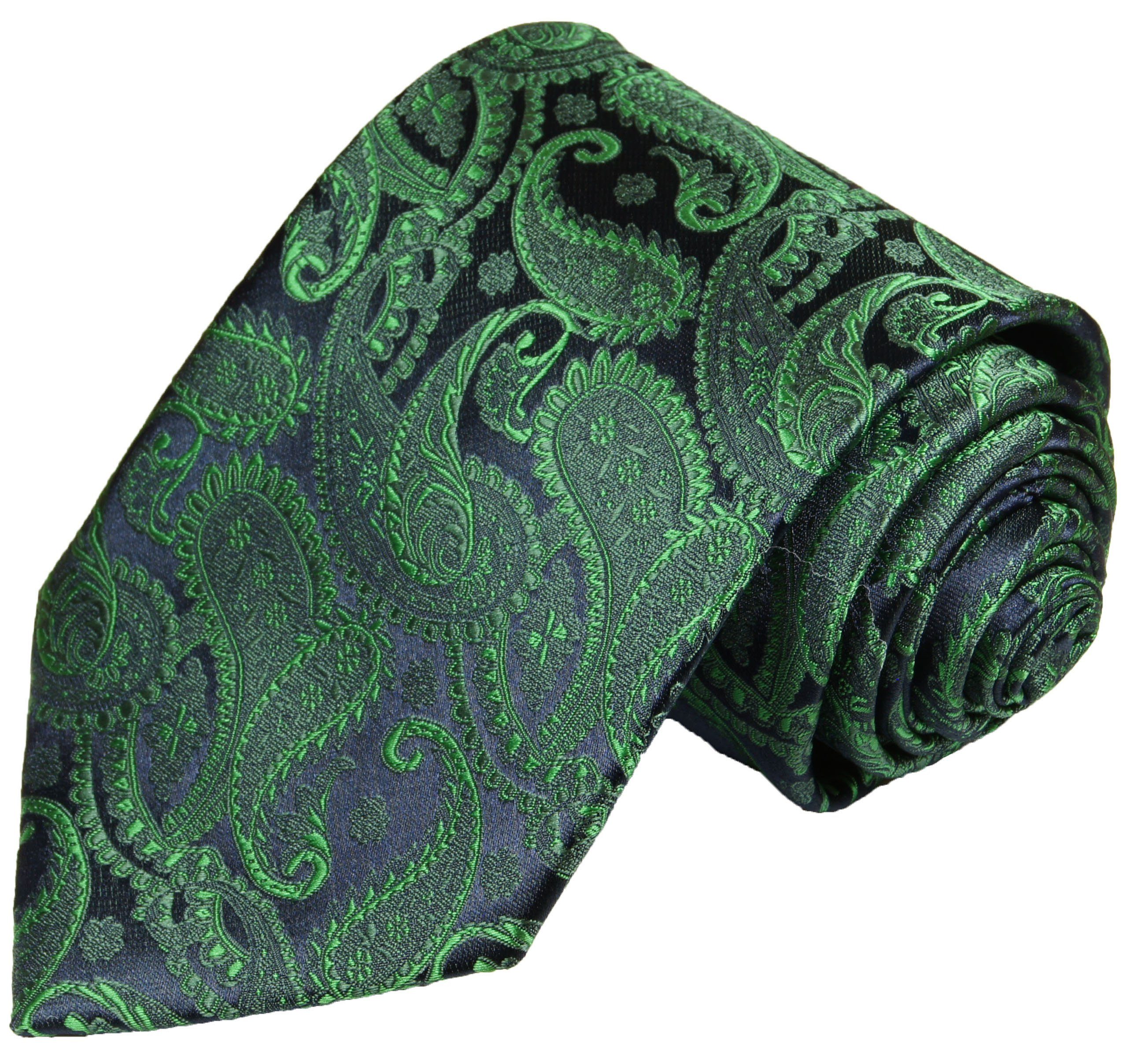 Paul Malone Krawatte Herren Hochzeitskrawatte - Bräutigam - (6cm), Schmal Mikrofaser paisley V14 grün