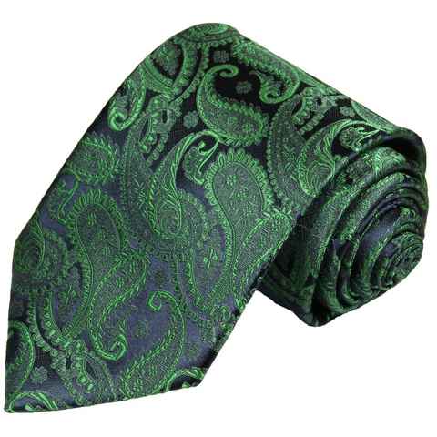 Paul Malone Krawatte Herren Hochzeitskrawatte paisley - Mikrofaser - Bräutigam Schmal (6cm), grün V14