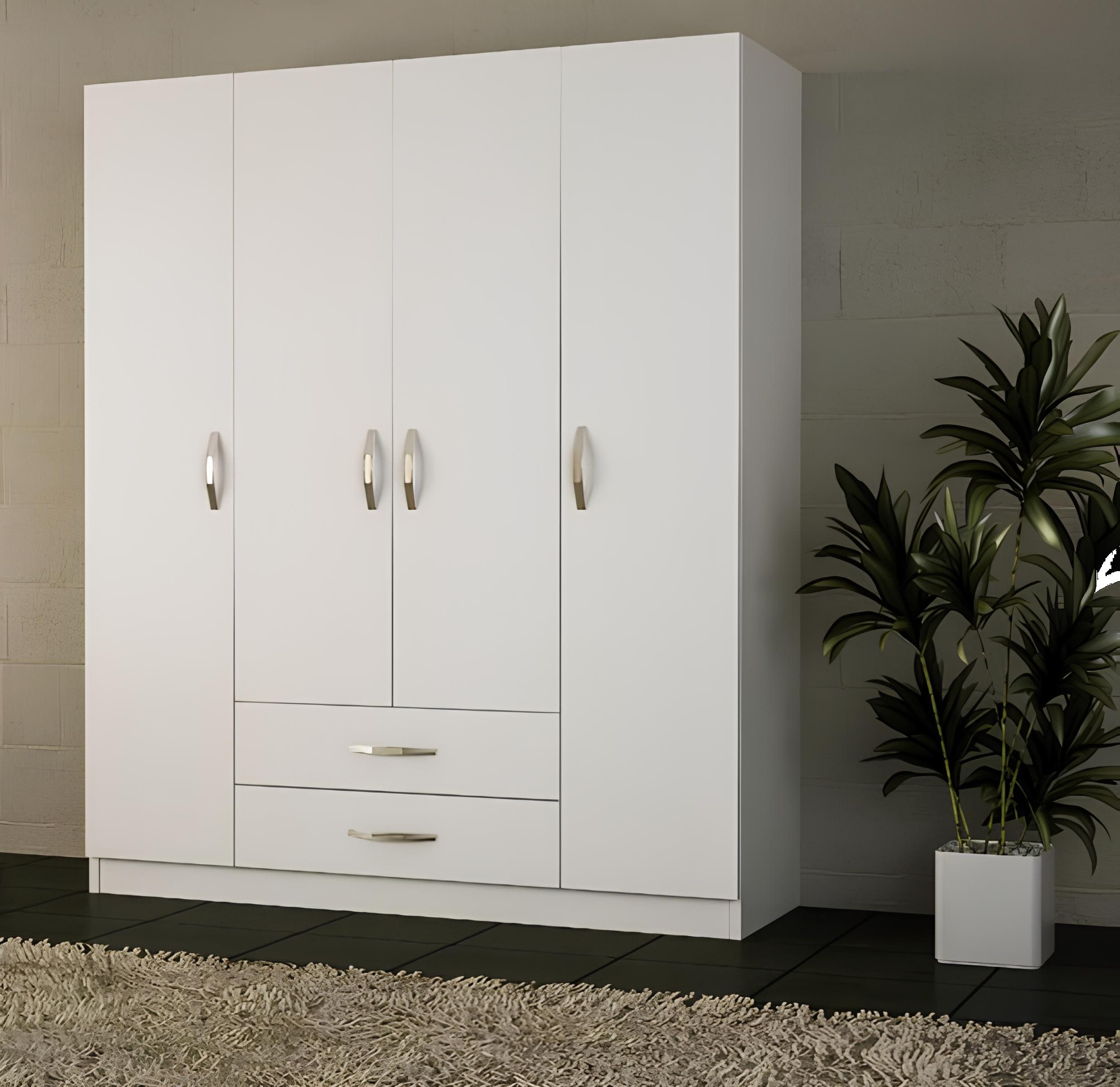 Kleiderschrank Elegante Kleiderschrank Garderobenschrank Holz Weiß Moderne Möbel