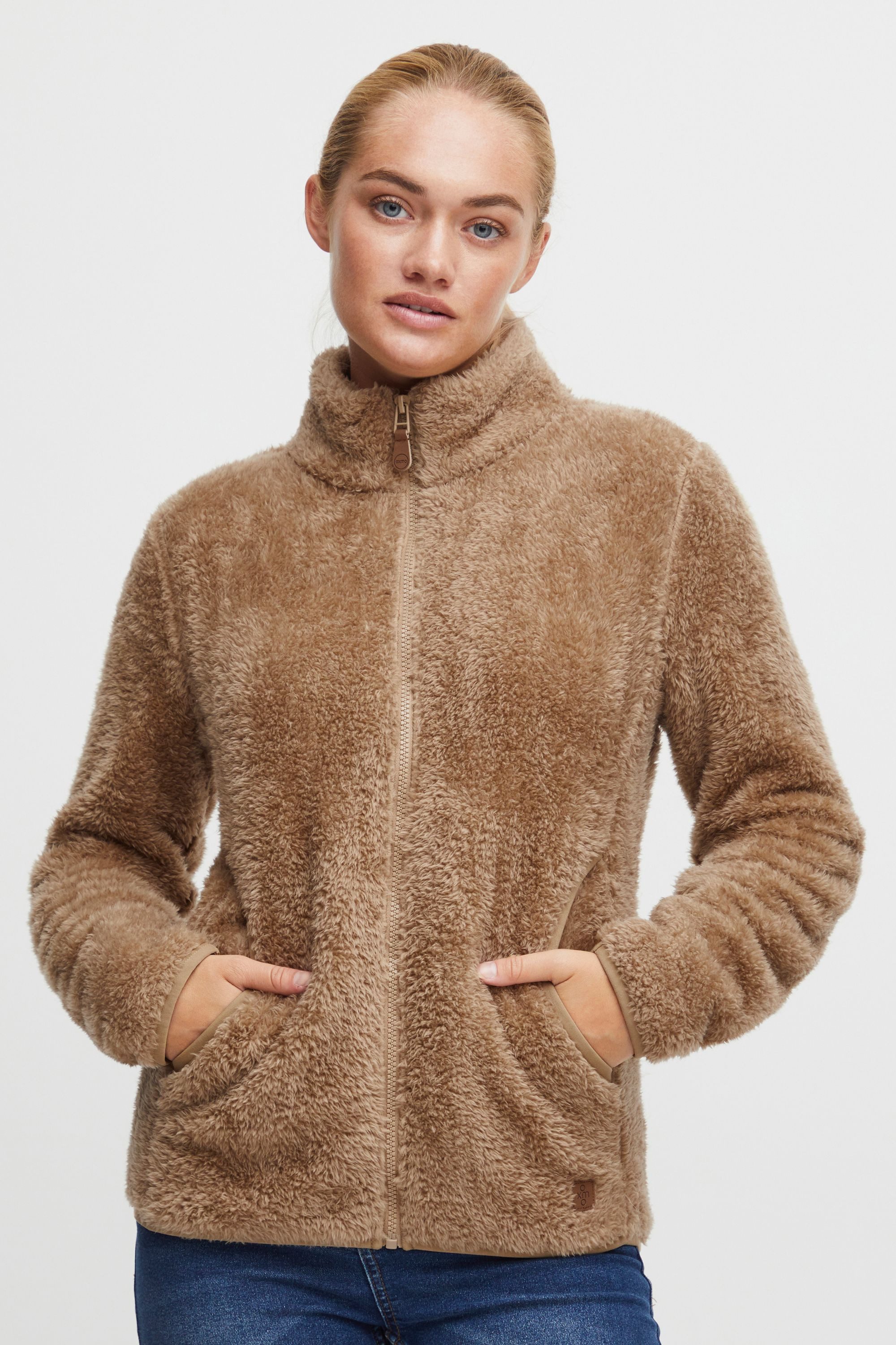 OXMO Kapuzensweatjacke OXTelsa Sweatshirtjacke aus Teddy-Fleece Stoff günstig online kaufen