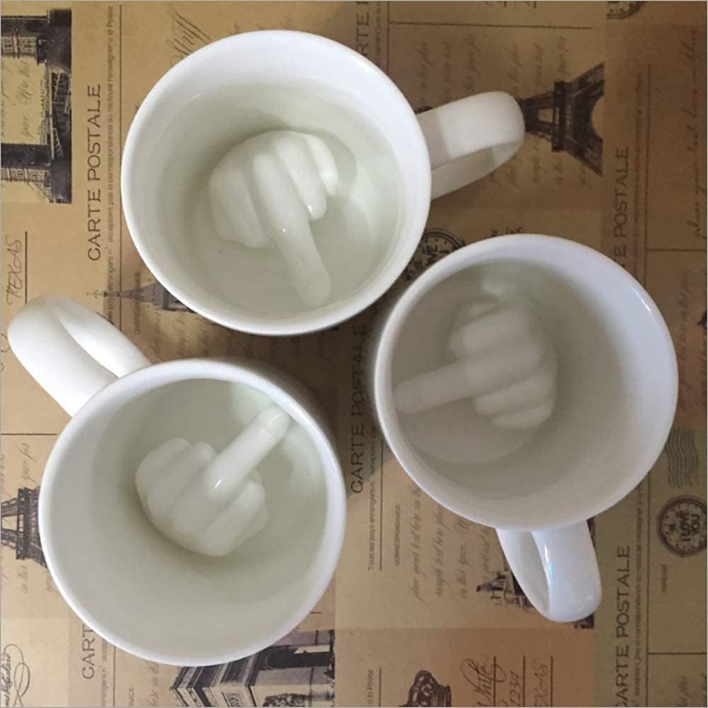 Geschenkehöhle Tasse Kaffetasse mit Mittelfinger - Spülmaschinenfest & Beidseitiger Druck, 330 ml Fassungsvermögen ideal für Kaffee, Tee oder andere Heißgetränk – Bild 5 von 5