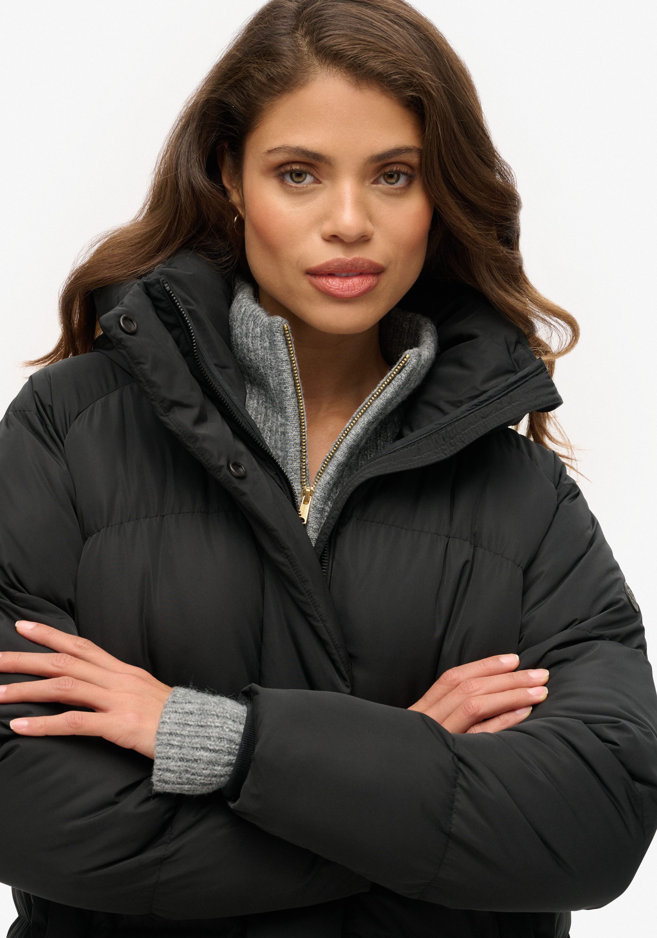 Superdry Steppjacke Longline Hooded Puffer Jacket
