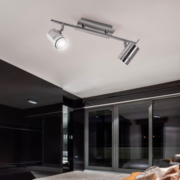 EGLO LED Deckenleuchte, Leuchtmittel nicht inklusive, Wand / Decken Spot Leuchte Stahl Nickel-matt 2-flammig Esszimmer