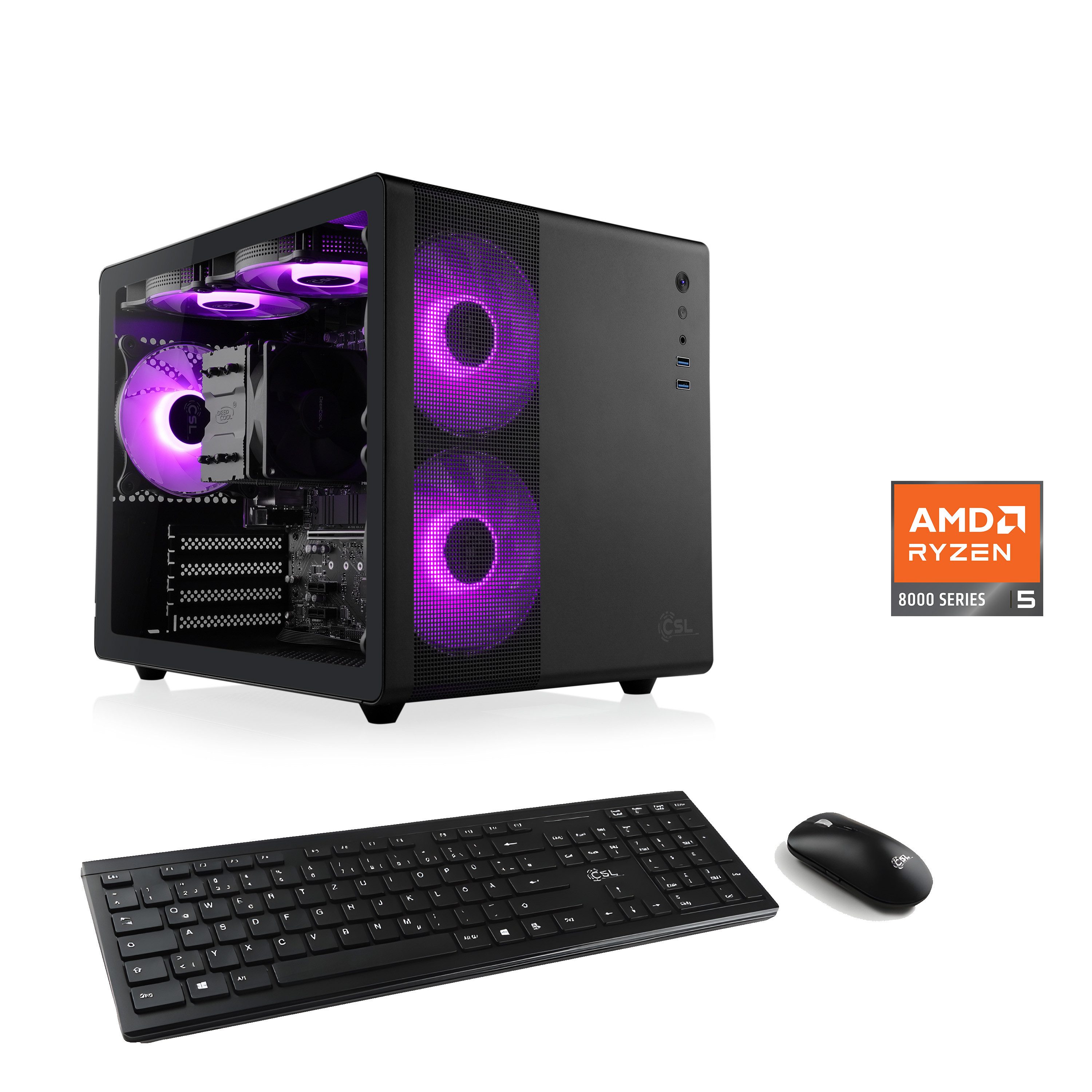 CSL Cube V24222 PC (AMD Ryzen 5 8600G, 16 GB RAM, 500 GB SSD, Luftkühlung)