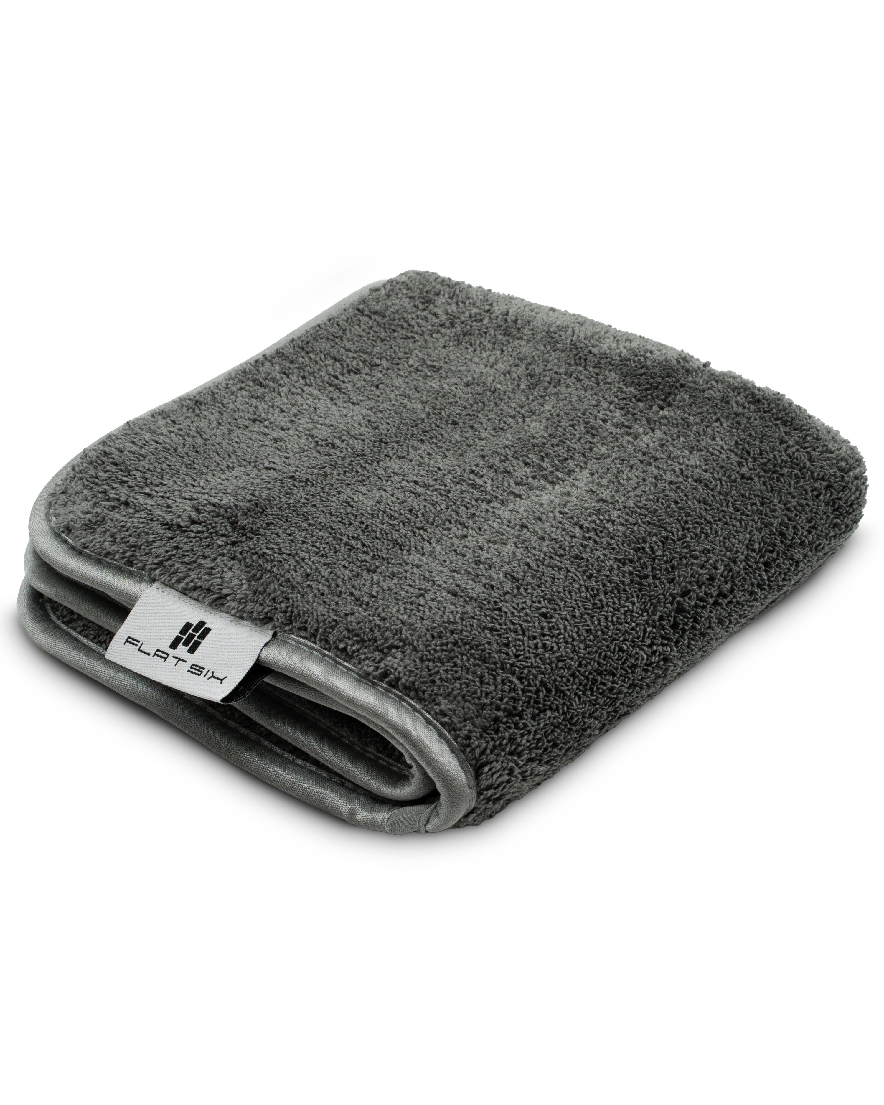 Flat Six Mikrofasertuch – Premium Trockentuch & Poliertuch für Autopflege Mikrofasertuch (Spar-Set, 2-tlg., 40x40 cm, 1000 GSM, weich, rundvernähte Kanten & lackschonend)