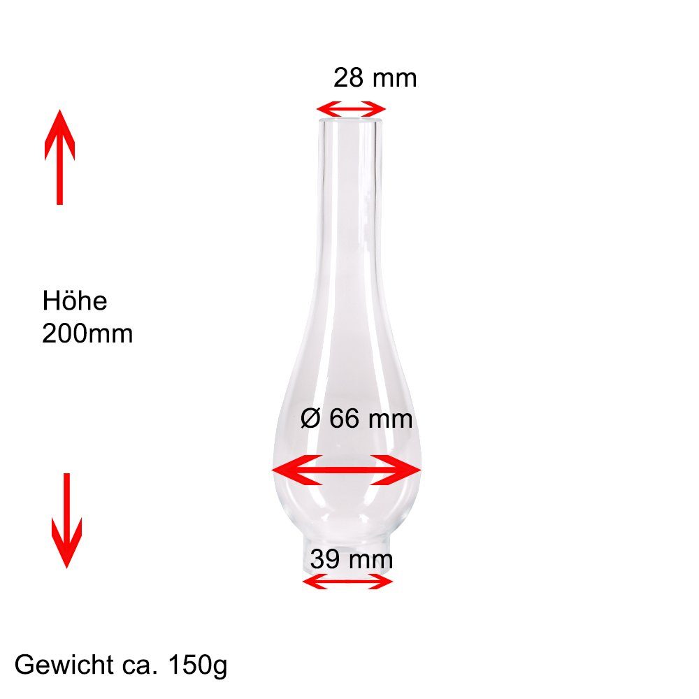 Home4Living Lampenschirm Lampenglas Zylinderglas Ø 39mm Petroleumlampe Ersatzglas, Dekorativ