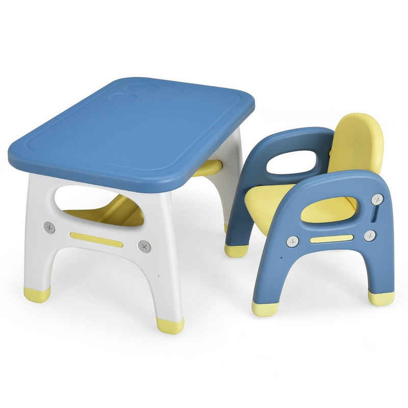 COSTWAY Kindersitzgruppe Kindertisch, Kindermöbel, (2-tlg), mit Stuhl