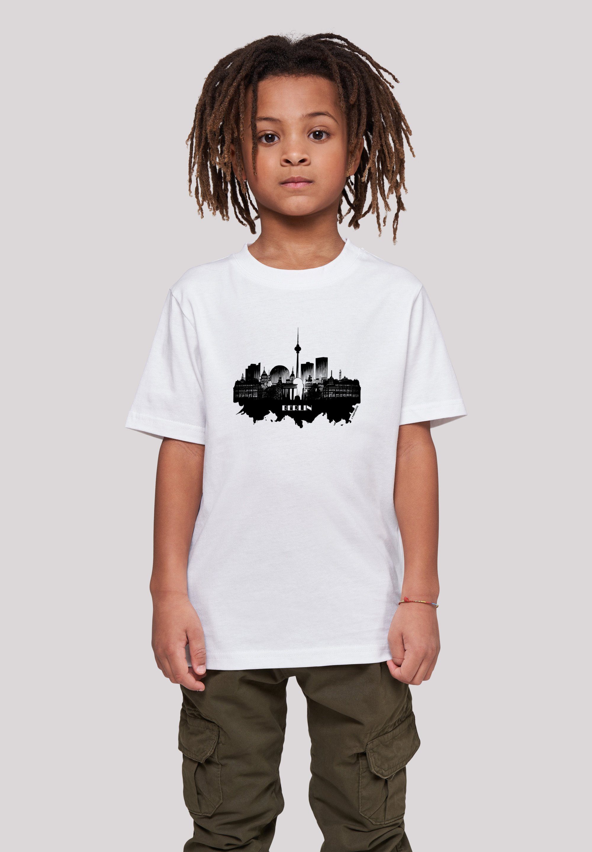 Tragekomfort Print, hohem Collection T-Shirt Berlin skyline Baumwollstoff Sehr weicher F4NT4STIC Cities - mit