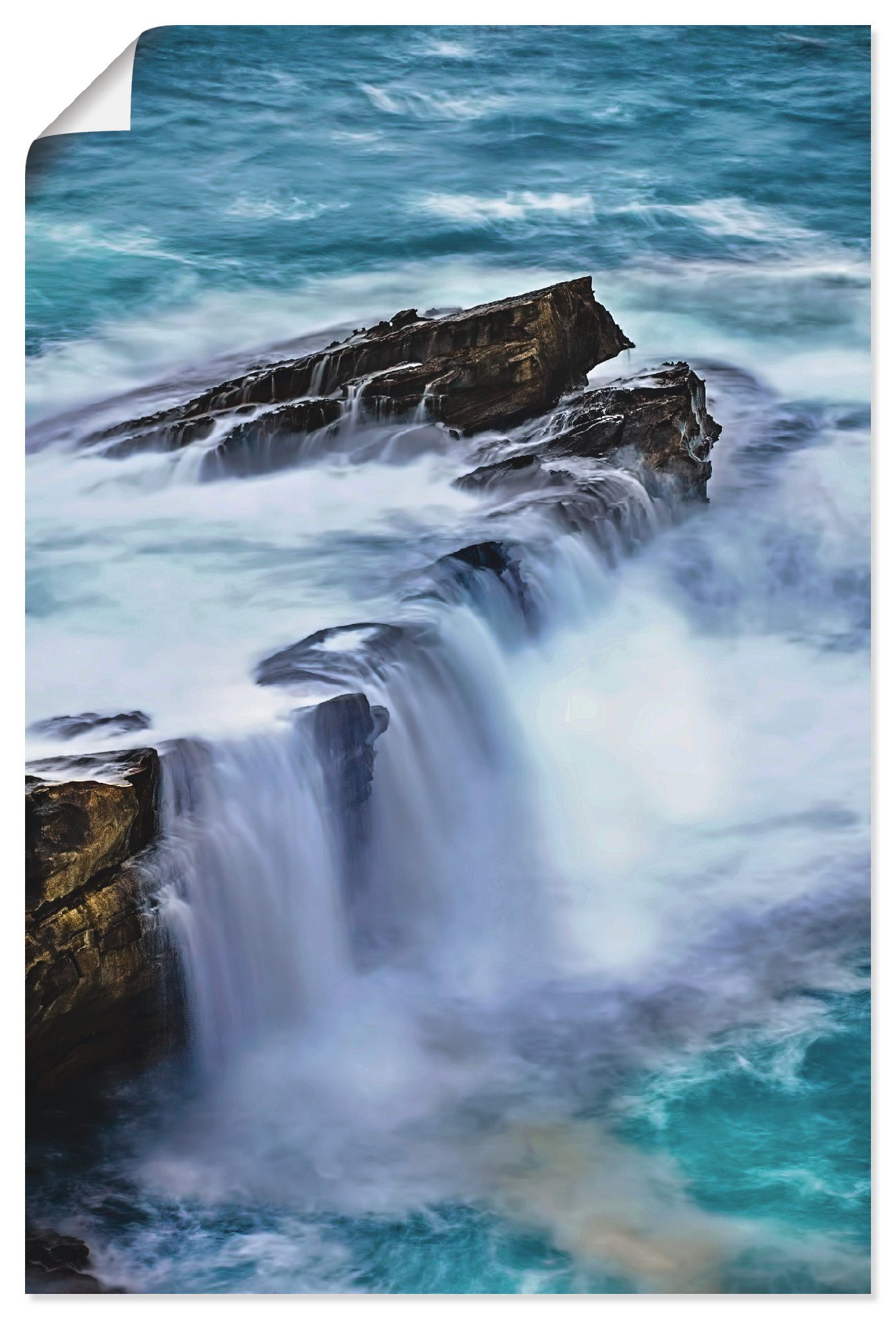 Artland in (1 als Wandbild Wandaufkleber versch. St), Leinwandbild, oder Atlantikbrandung Poster Alubild, Küste Größen in Nordspanien,