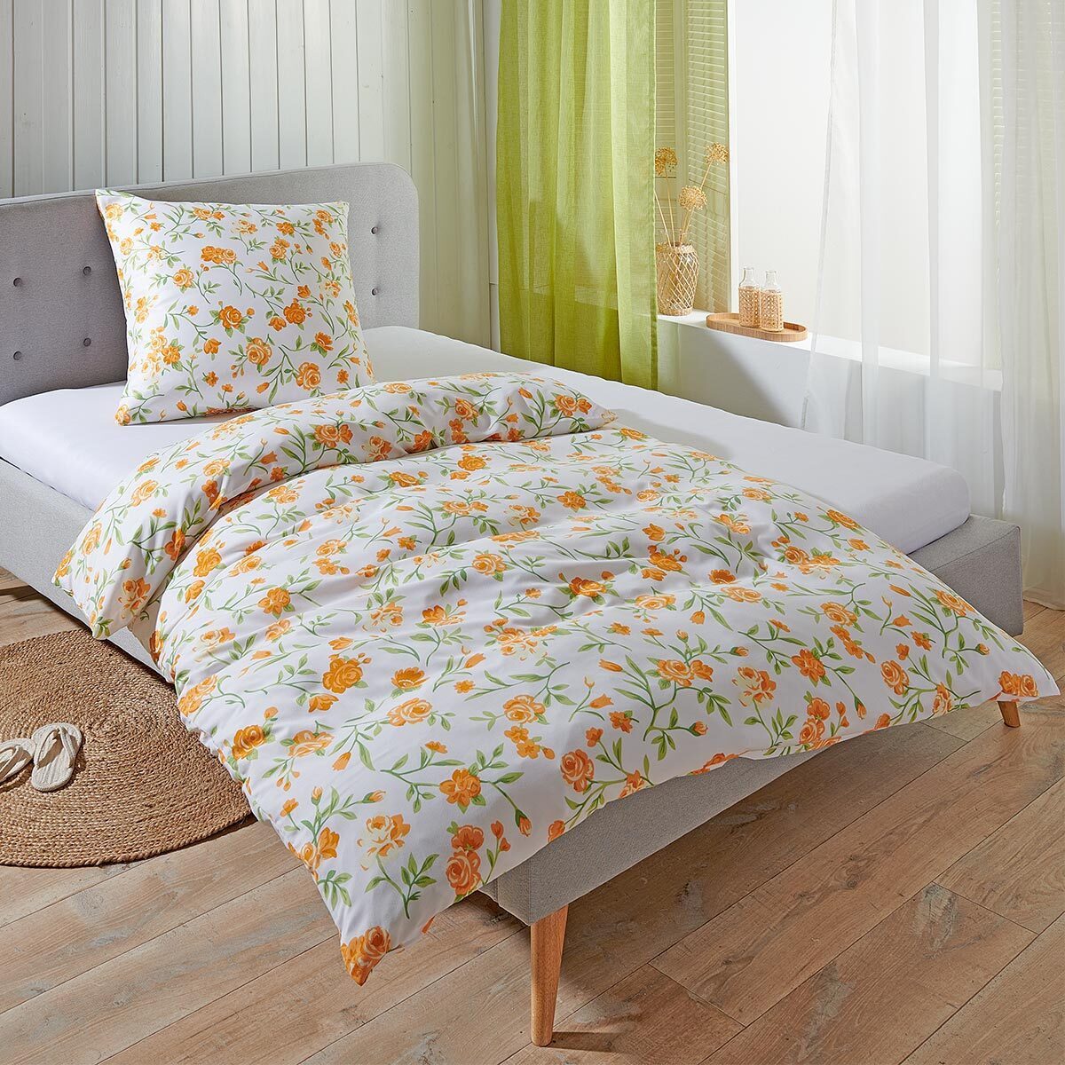 TRAUMSCHLAF Bettwäsche Nürnberg orange, Mikrofaser, 2 teilig günstig online kaufen