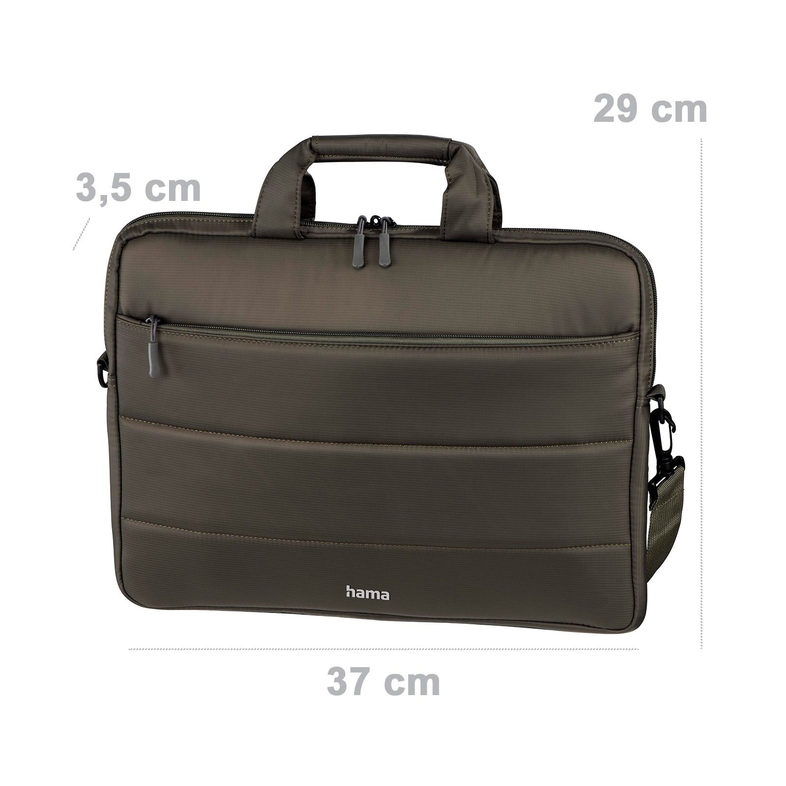 Hama Laptoptasche Toronto Oliv (Umhängetasche im Stepp-Look), für Notebooks bis 34 cm (13,3) – Bild 3 von 3