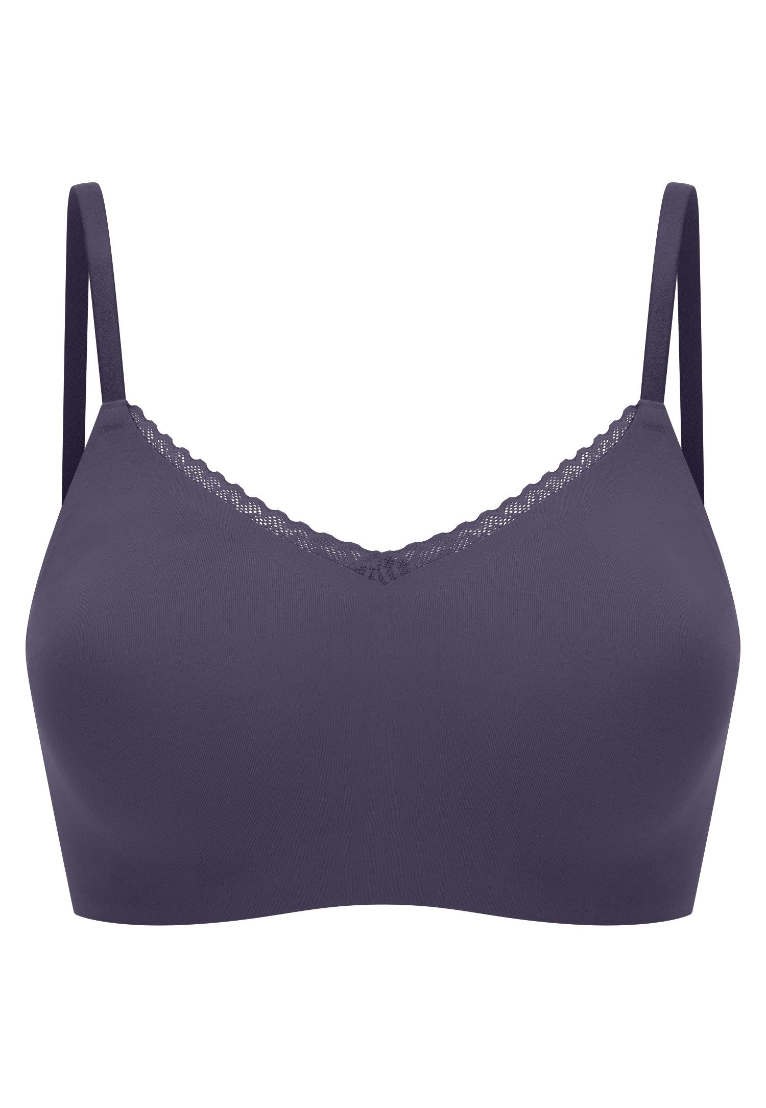 Schiesser Bustier Invisible Soft Lace herausnehmbare Pads, V-Ausschnitt, Spitze vorn, Lasercut-Abschlüsse