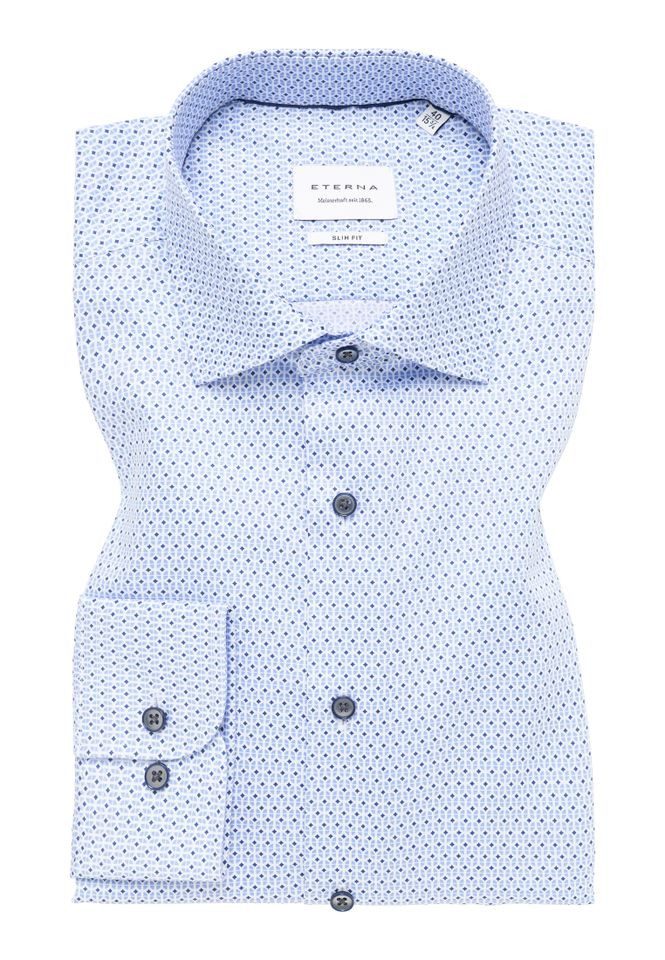 Businesshemd – Minimal Print – Twill Langarm Businesshemd