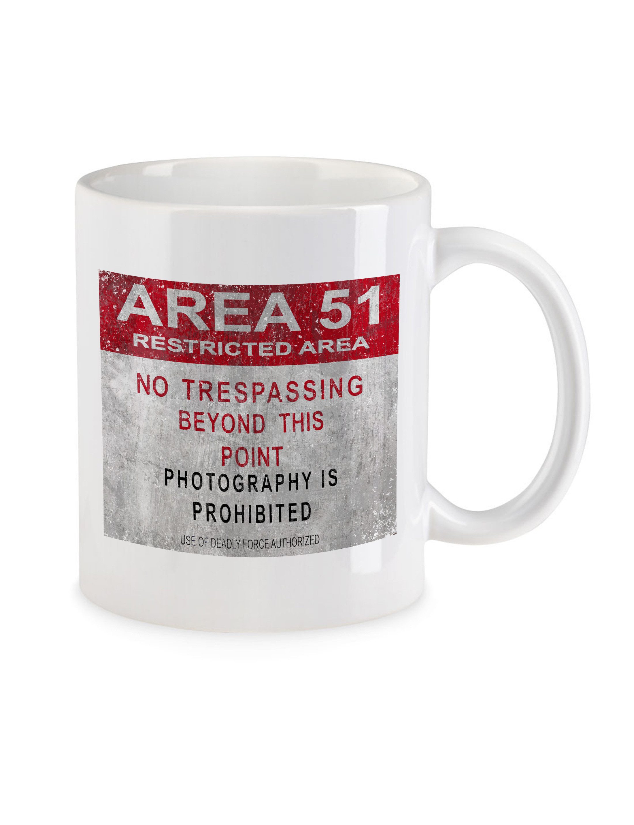 Urban Backwoods Tasse Area 51 Logo Sign Kaffeetasse Ufo TR3B Adamski Secret Alien Roswell, 1-tlg., Keramik, Schild Abuction Project Blue