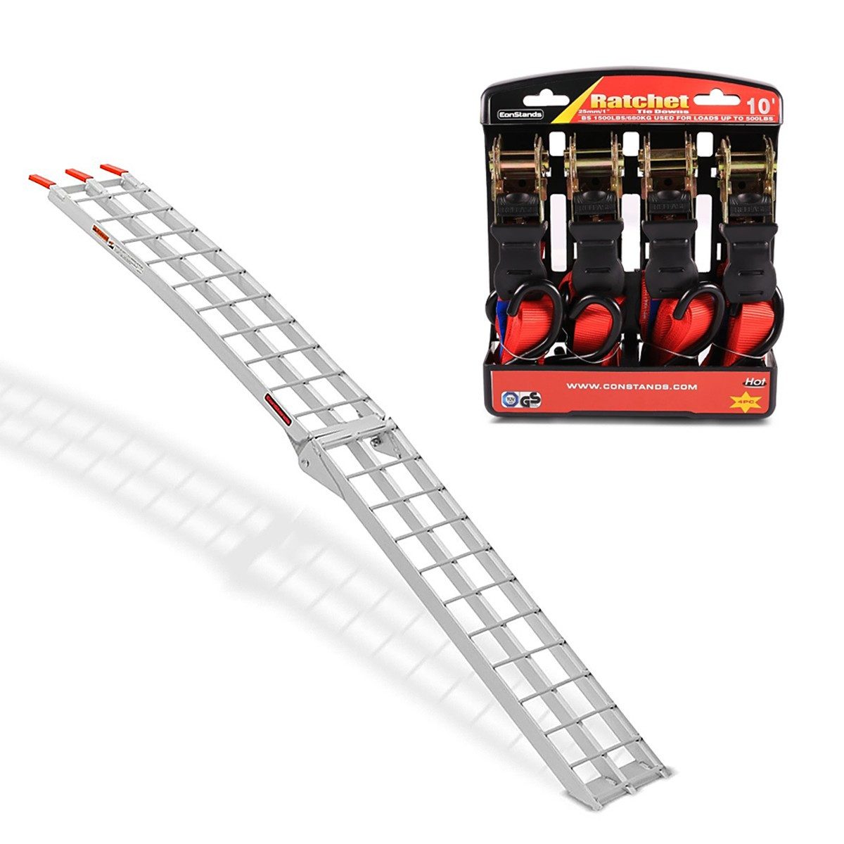 Auffahrrampe Set Auffahrrampe + Spanngurt S4