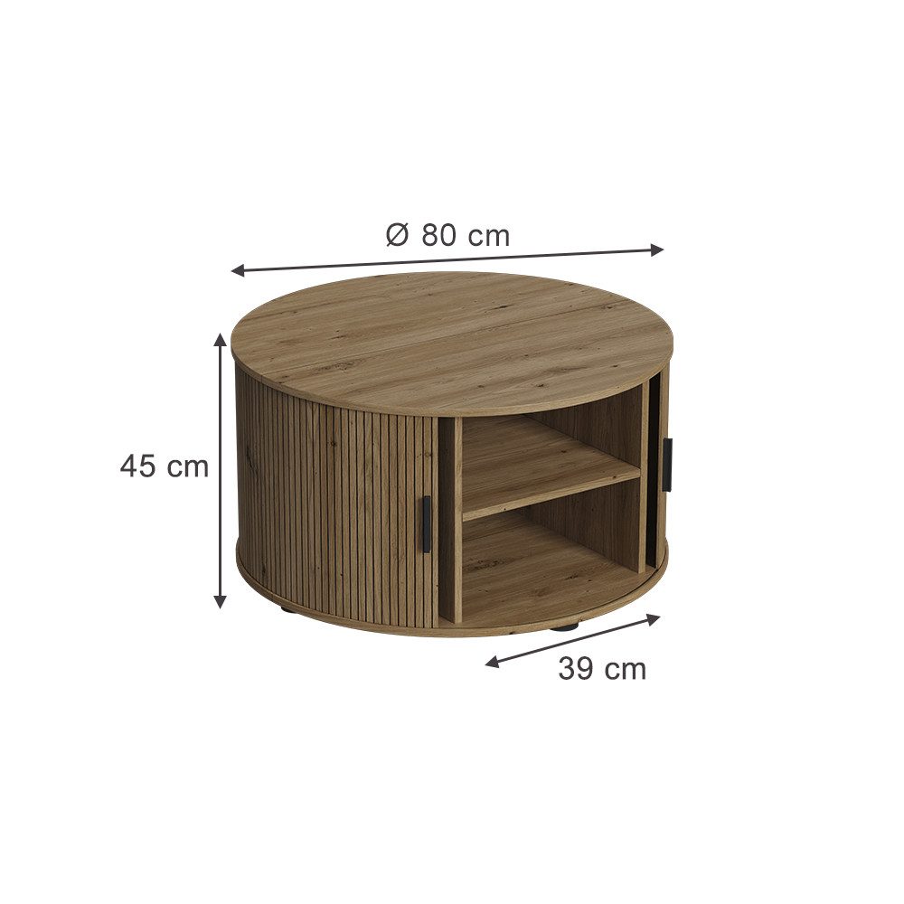 Vicco Couchtisch Selva, Eiche, 80 x günstig online kaufen
