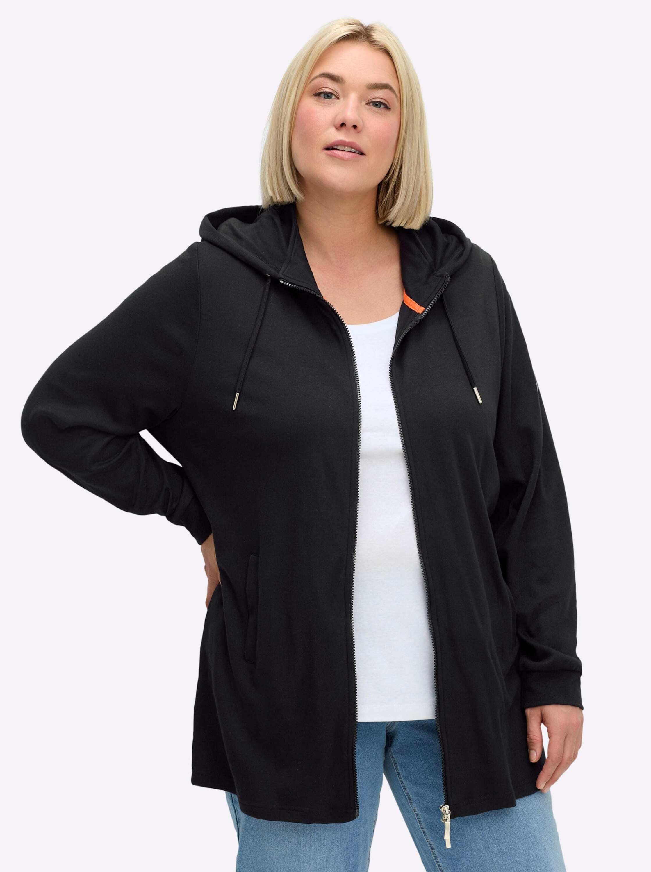 Sheego Shirtjacke Sweatjacke Langarm günstig online kaufen