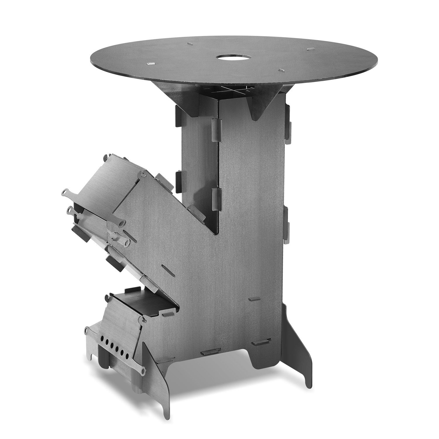 Clanmacy Feuerschale Raketenofen inkl. Grillplatte und Feuerstellen-Poker C günstig online kaufen