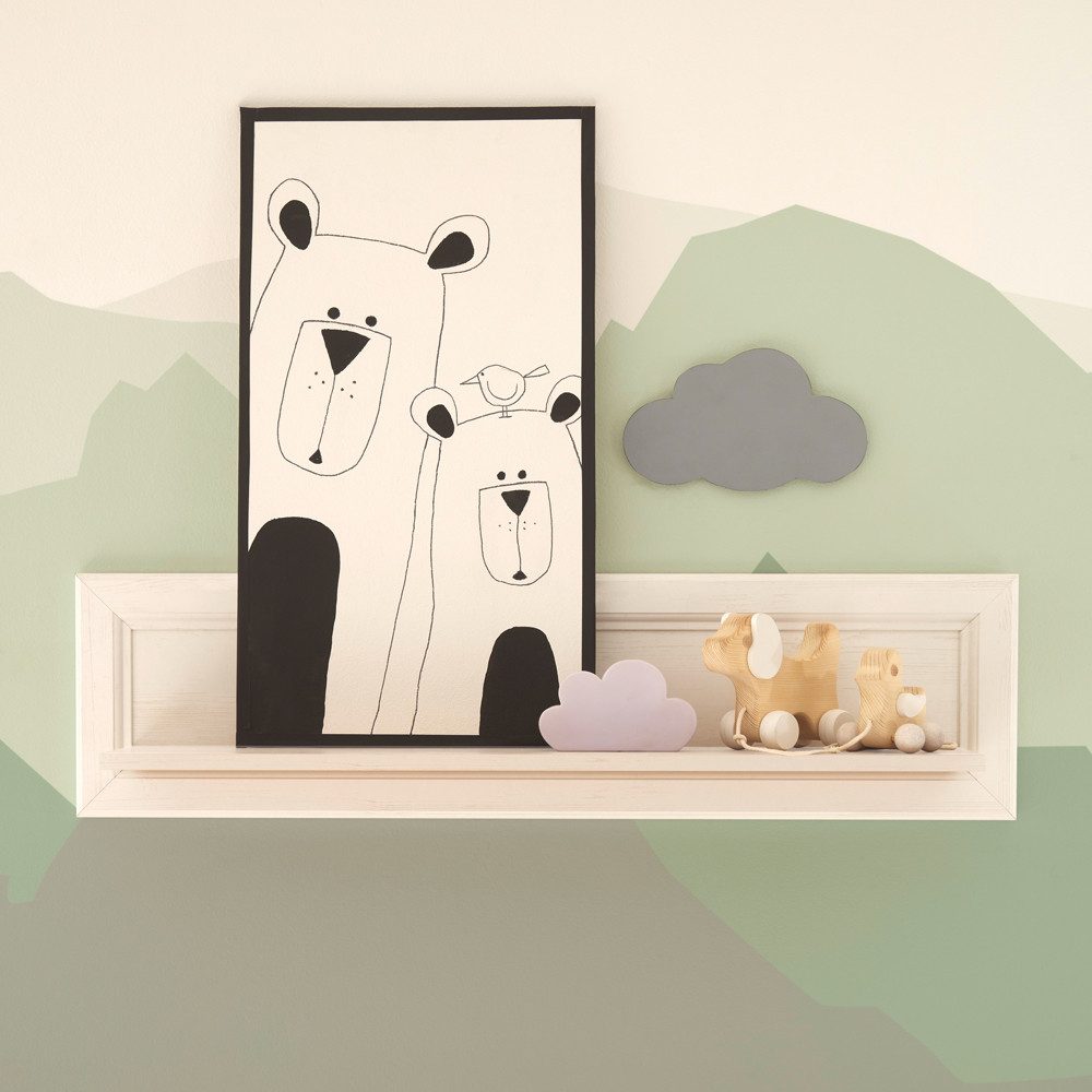 Lomadox Wandregal JASPER-78, Wandboard Regal in Pine weiß, max. Belastbarkeit ca. 5 Kg