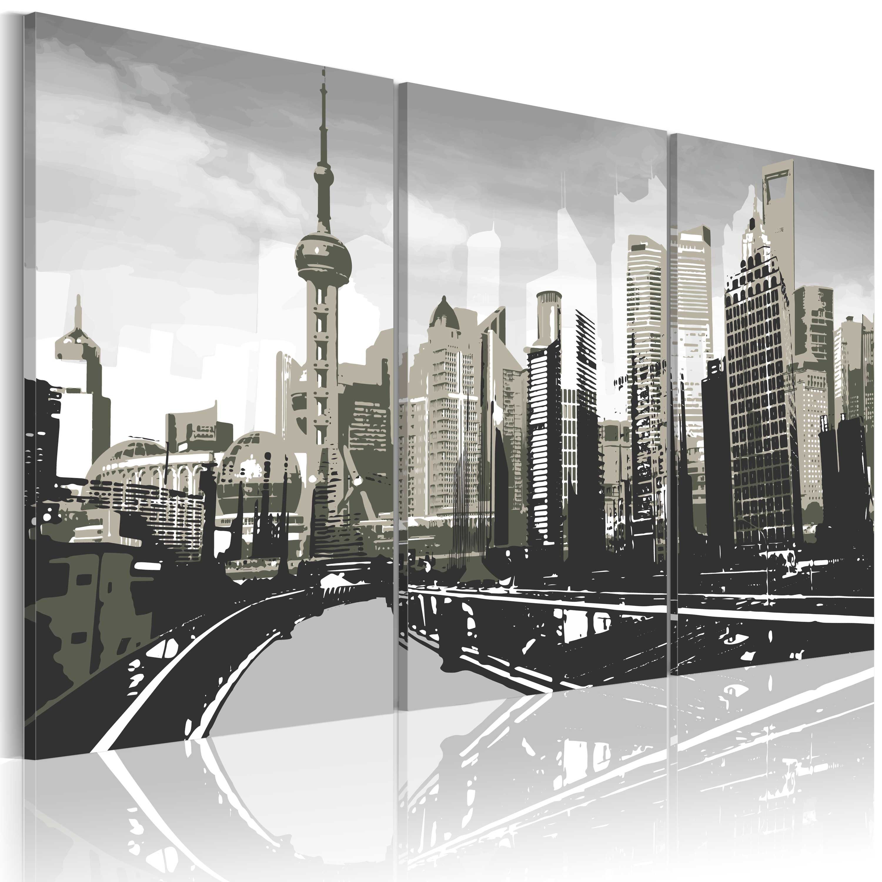 Artgeist Wandbild Shanghai in Grau