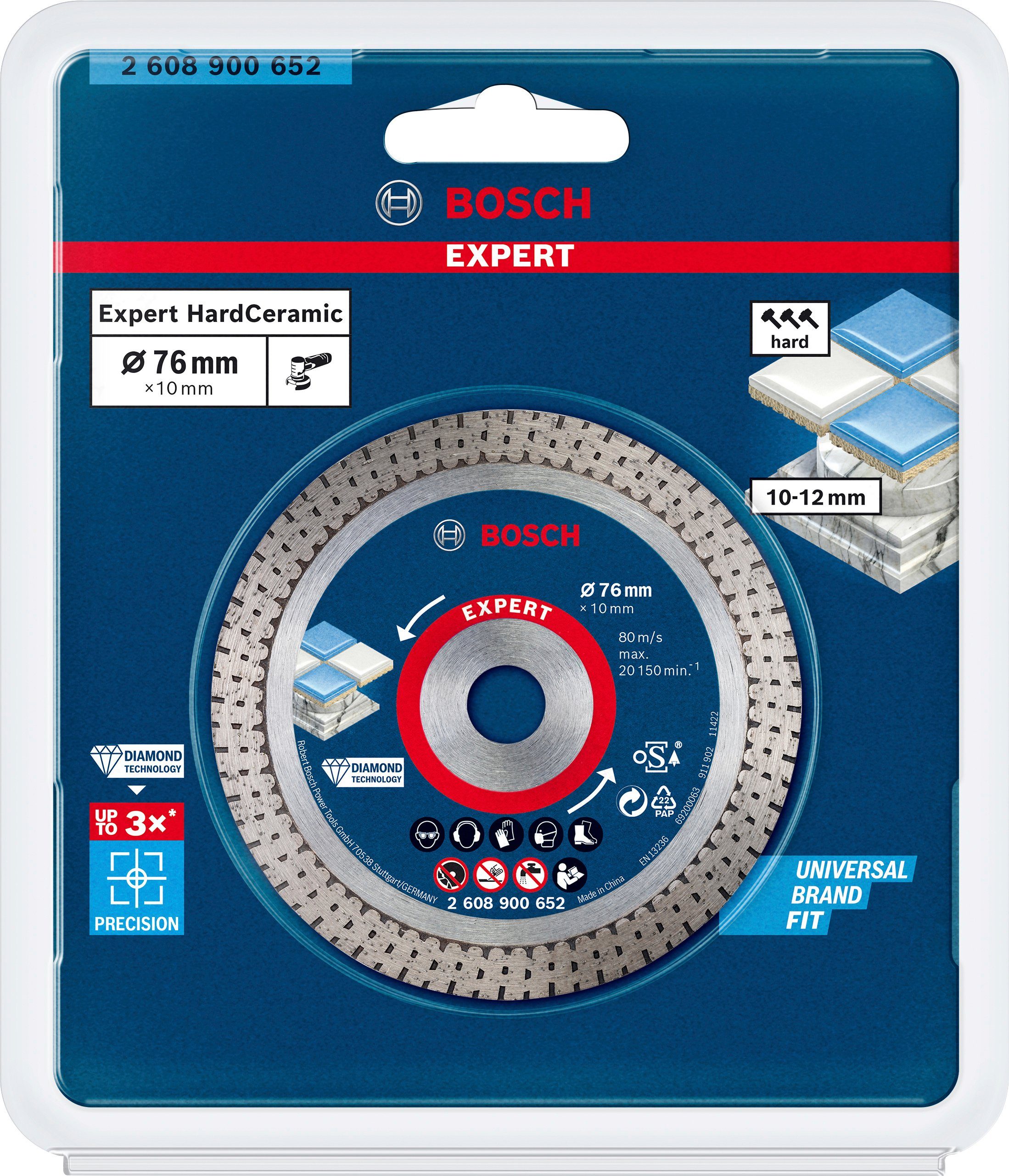 Professional 76 HardCeramic 76 Diamanttrennscheibe, x mm, 10 mm Expert Bosch Ø x 76 mm, 1,5