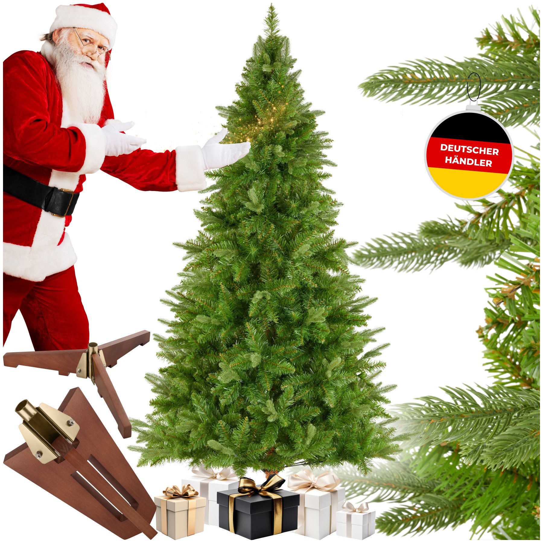 tectake Künstlicher Weihnachtsbaum Künstlicher Christbaum in Grün Spritzgus günstig online kaufen
