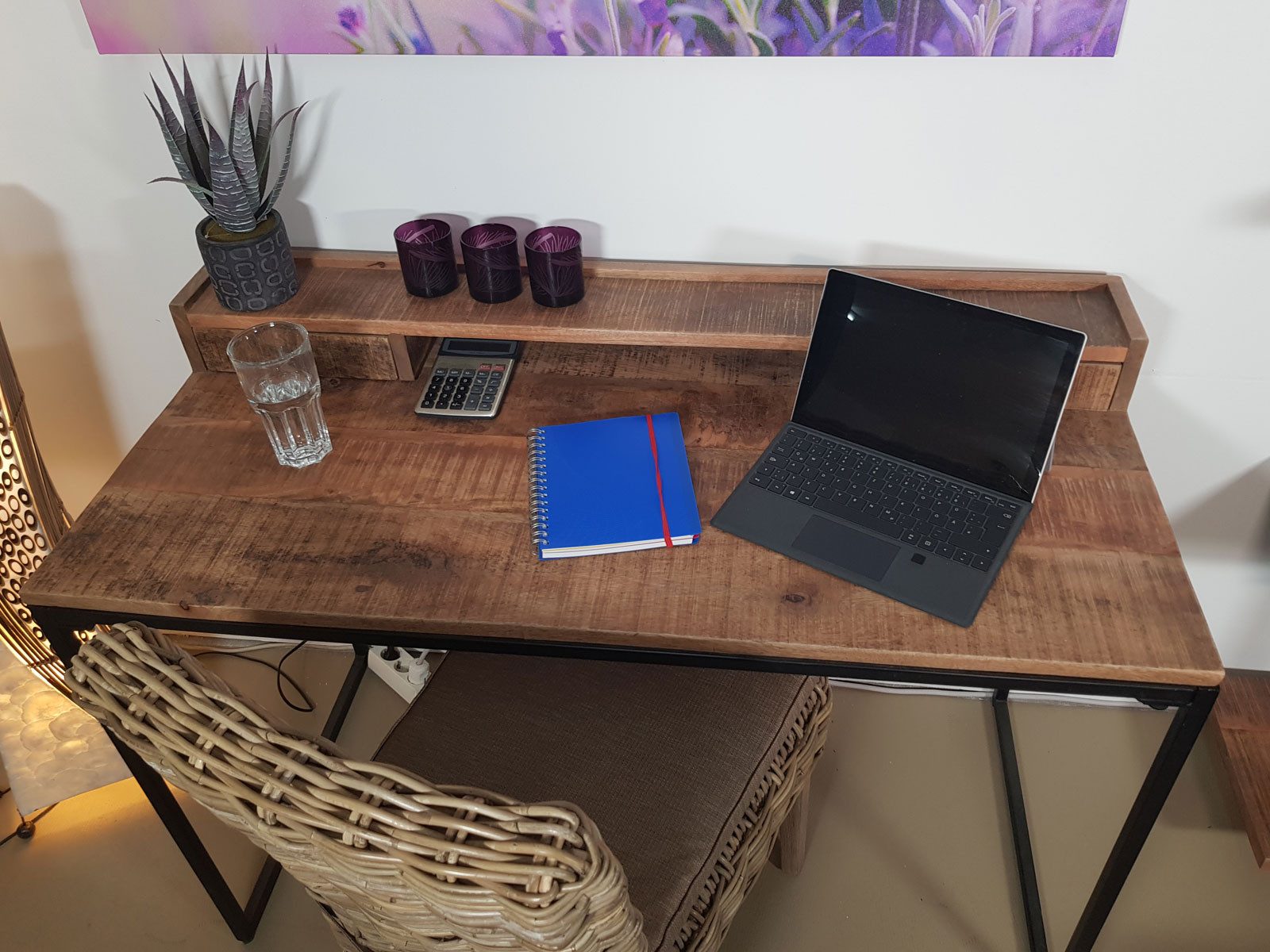 Amagohome Schreibtisch Schreibtisch Computertisch Heimarbeitsplatz 120 x 88 x 55 cm Metall sc