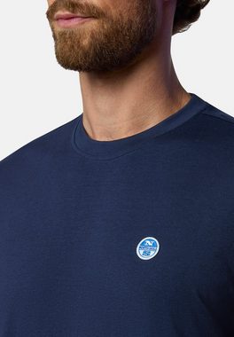 North Sails T-Shirt Langarm-T-Shirt mit Logo-Aufnäher mit klassischem Design