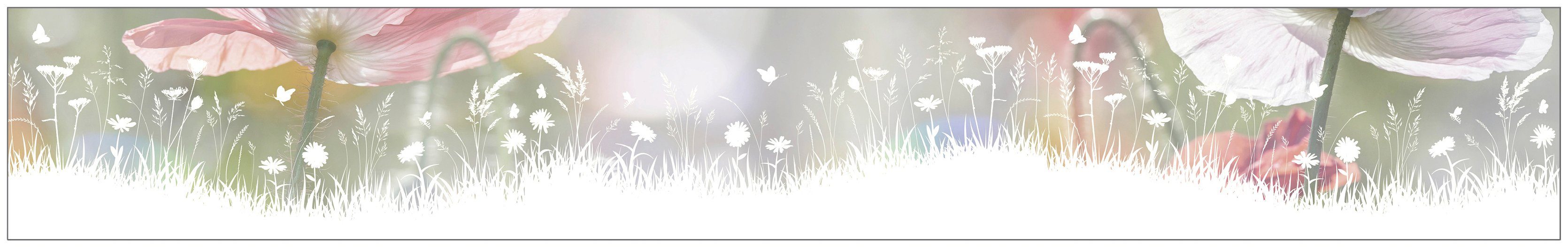 Fensterfolie Look Living Meadow, MySpotti, halbtransparent, glatt, 200 x 30  cm, statisch haftend