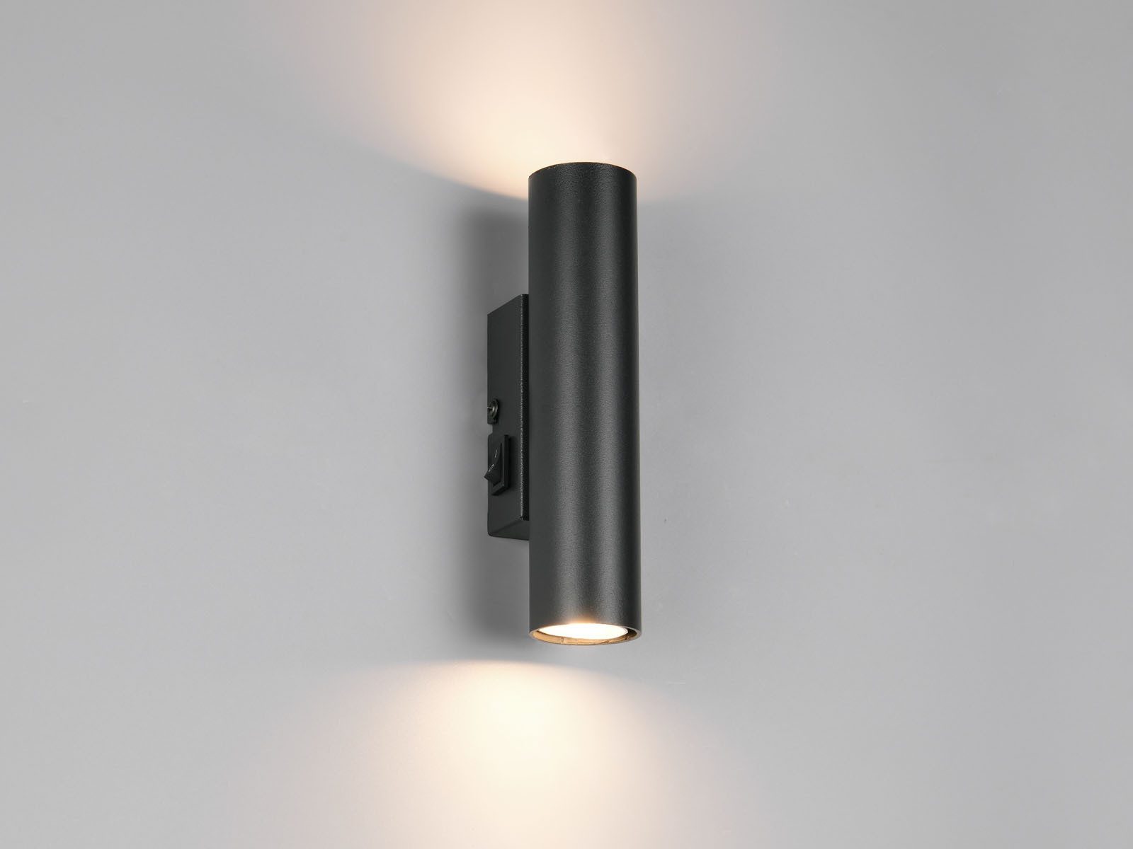 Reality Leuchten LED Wandleuchte Up and Down mit Schalter, Höhe 18cm, Leuchtmittel dimmbar, LED wechselbar, Warmweiß, indirekt-e Wand-Beleuchtung innen, Wandlampe Bett & Nachttischlampe